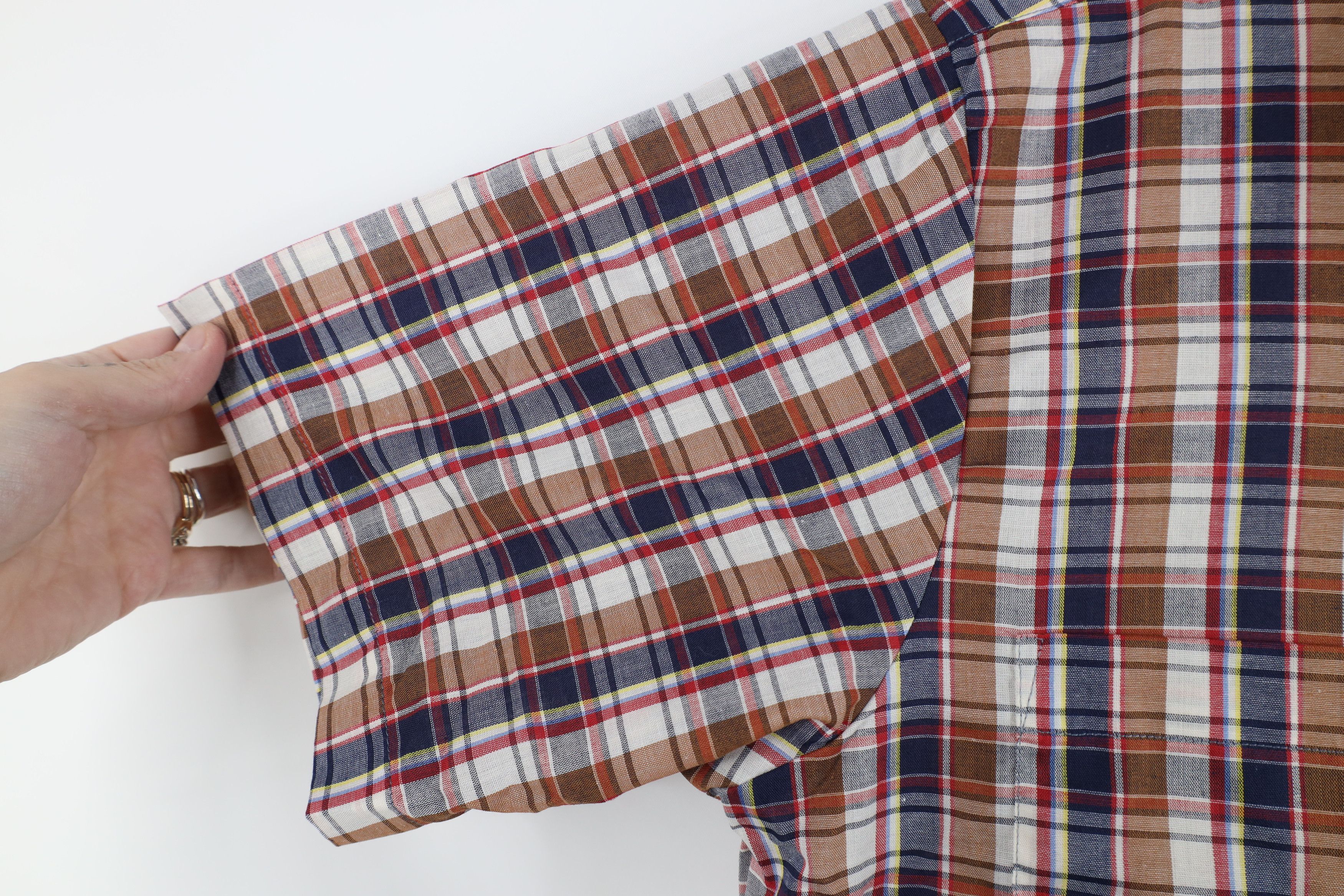 Vintage Deadstock Vintage 70s Streetwear Madras Plaid Button Shirt Size US M / EU 48-50 / 2 - 7 Thumbnail