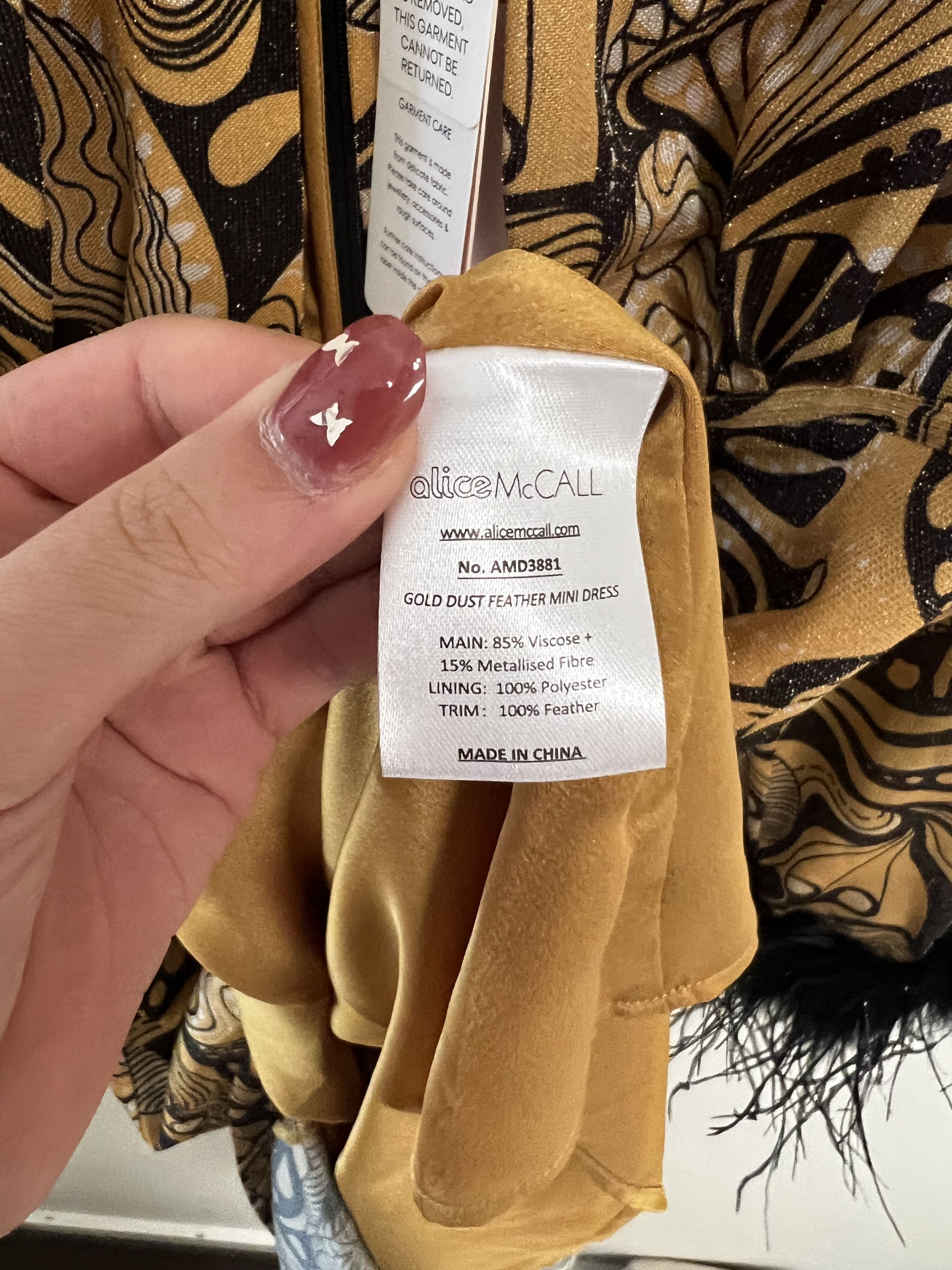 Alice McCall GOLD DUST FEATHER MIDI DRESS Size M / US 6-8 / IT 42-44 - 5 Thumbnail
