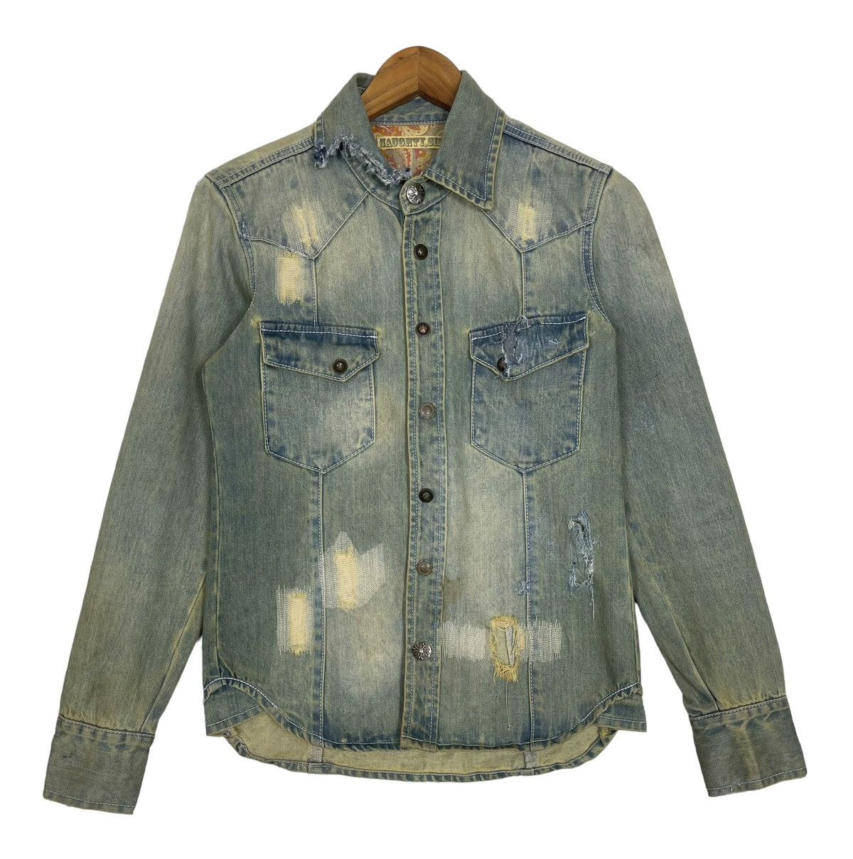 If Six Was Nine Vintage Distressed NAUGHTY CHROME HEARTS Inspired Mud Wash Size US XS / EU 42 / 0 - 3 Thumbnail