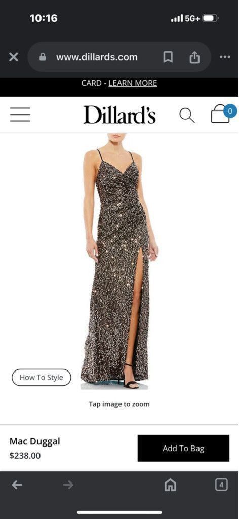Mac Duggal Women's Mac Duggal Black & Gold Sequin Dress Size 4 Size S / US 4 / IT 40 - 1 Thumbnail