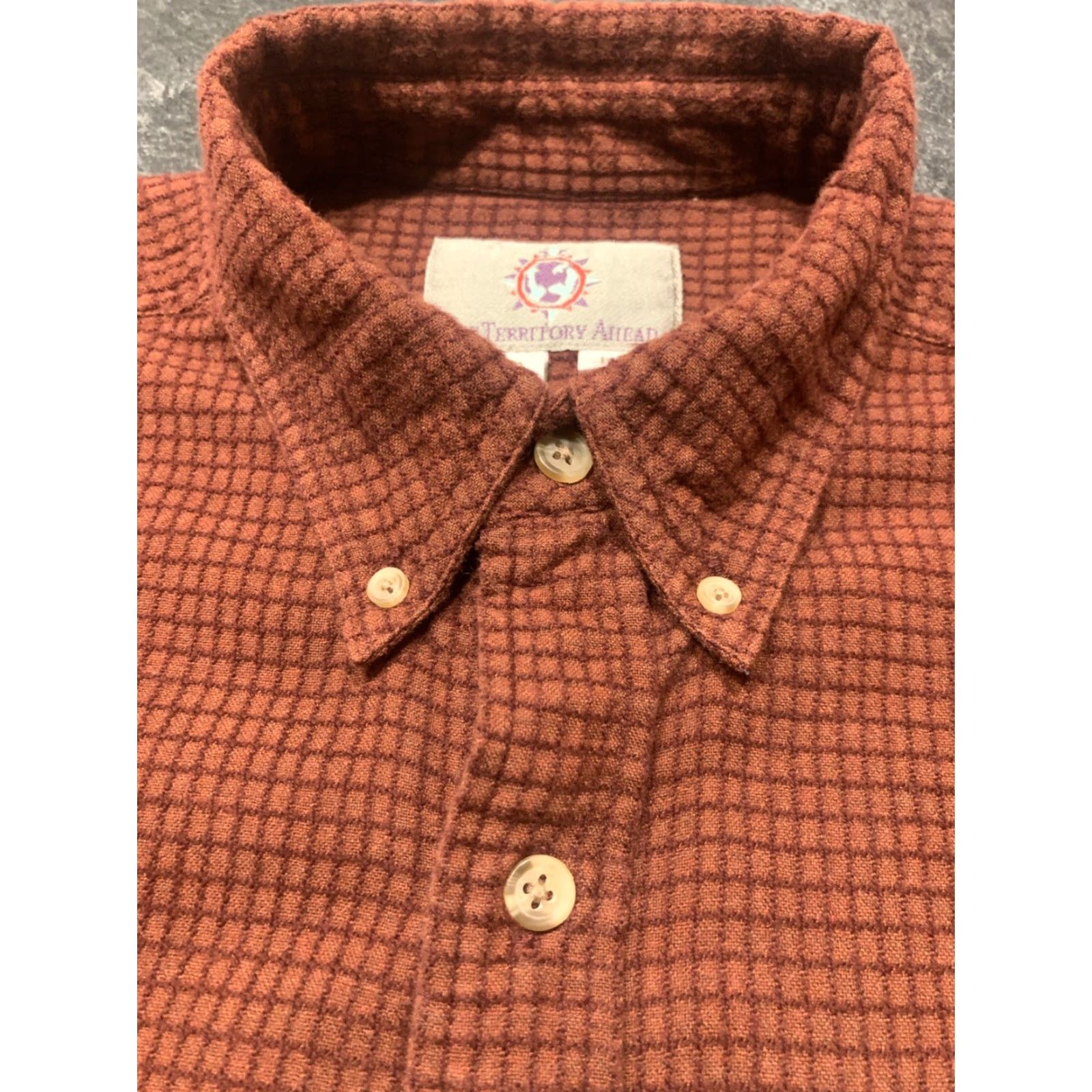 The Territory Ahead VINTAGE Territory Ahead Men's Flannel Shirt Long Sleeve Button Up Casual Fall Spring Winter Burgundy Size L Size US L / EU 52-54 / 3 - 6 Thumbnail