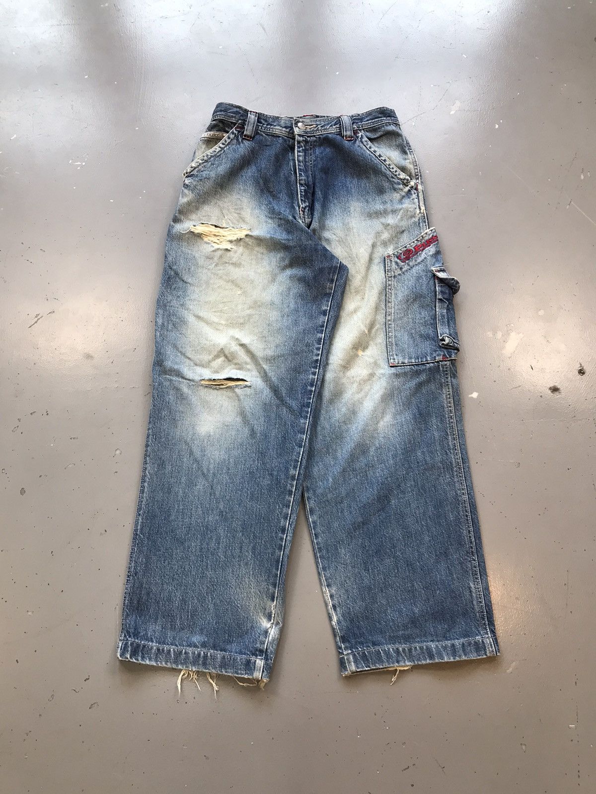 Vintage piko distressed big pocket denim