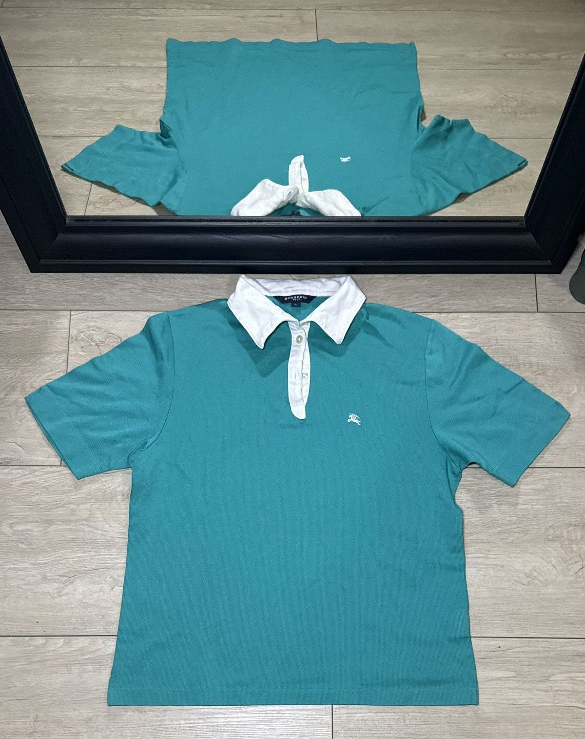 Other Vintage 1990s Women’s Turquoise Golf Polo Button Up Shirt Size L / US 10 / IT 46 - 1 Thumbnail