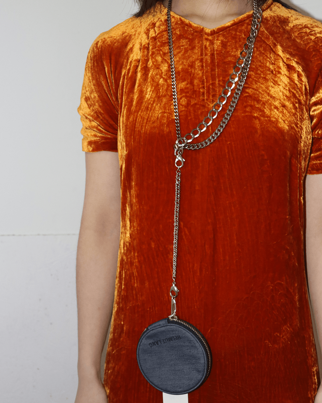 Helmut Lang Helmut Lang 3-Chain Necklace with Denim Pouch Size ONE SIZE - 3 Thumbnail