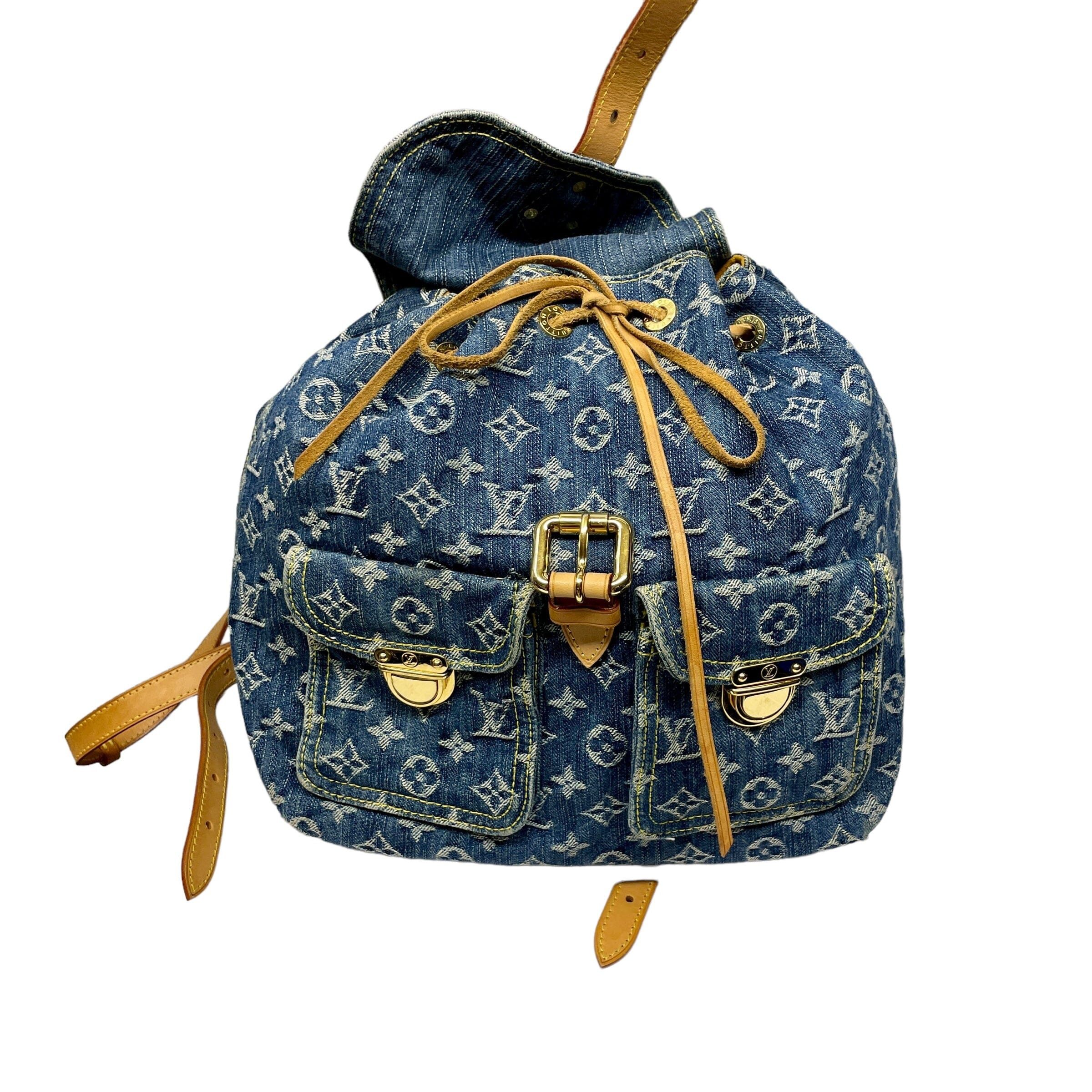 Louis Vuitton Y2K Louis Vuitton Denim Logo Monogram Vintage "Sac A Dos" Backpack Size ONE SIZE - 2 Thumbnail