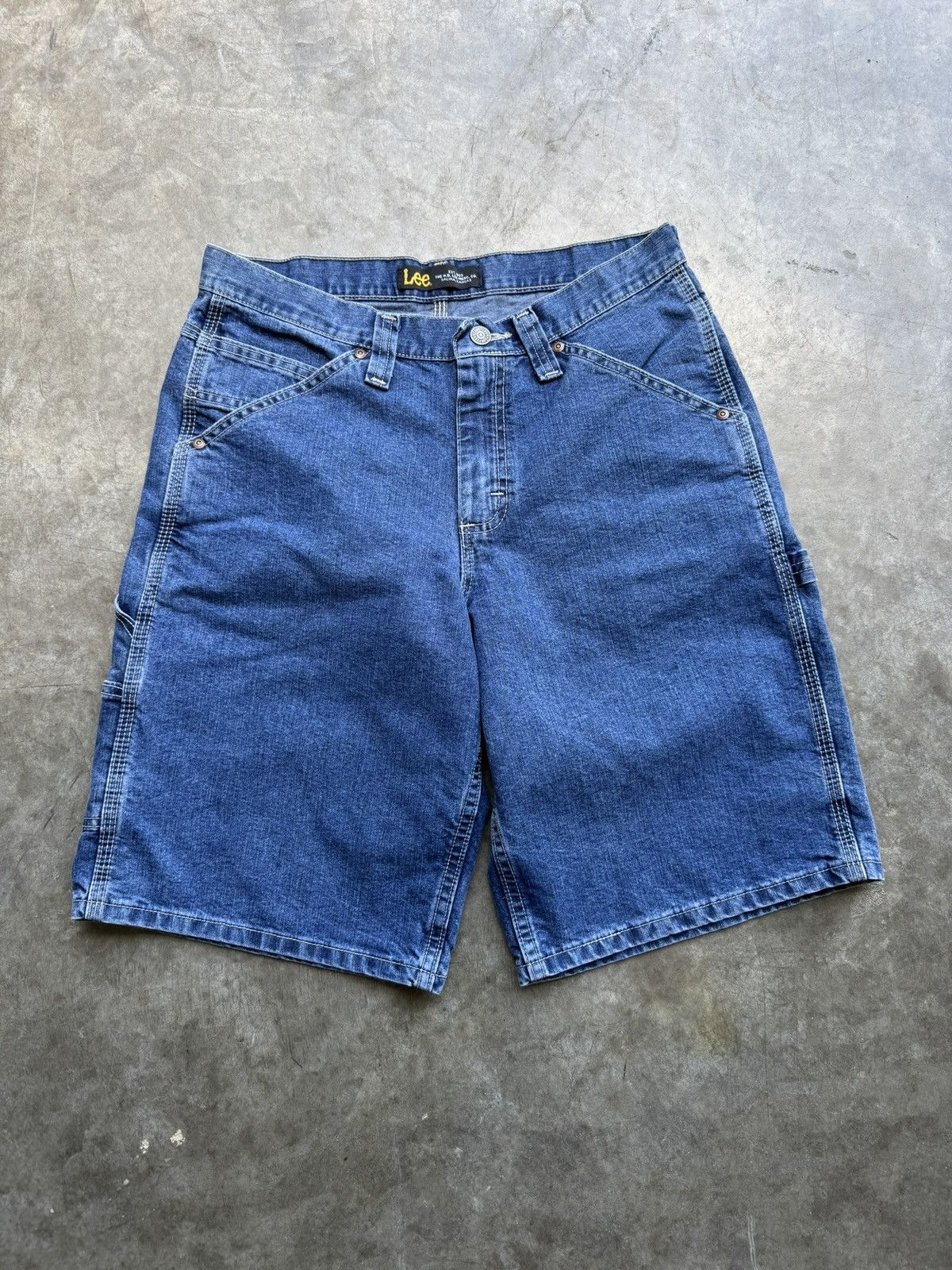Lee Vintage 90’s/00’s Lee Carpenter Dark Baggy Denim Jean Shorts Size US 30 / EU 46 - 2 Thumbnail