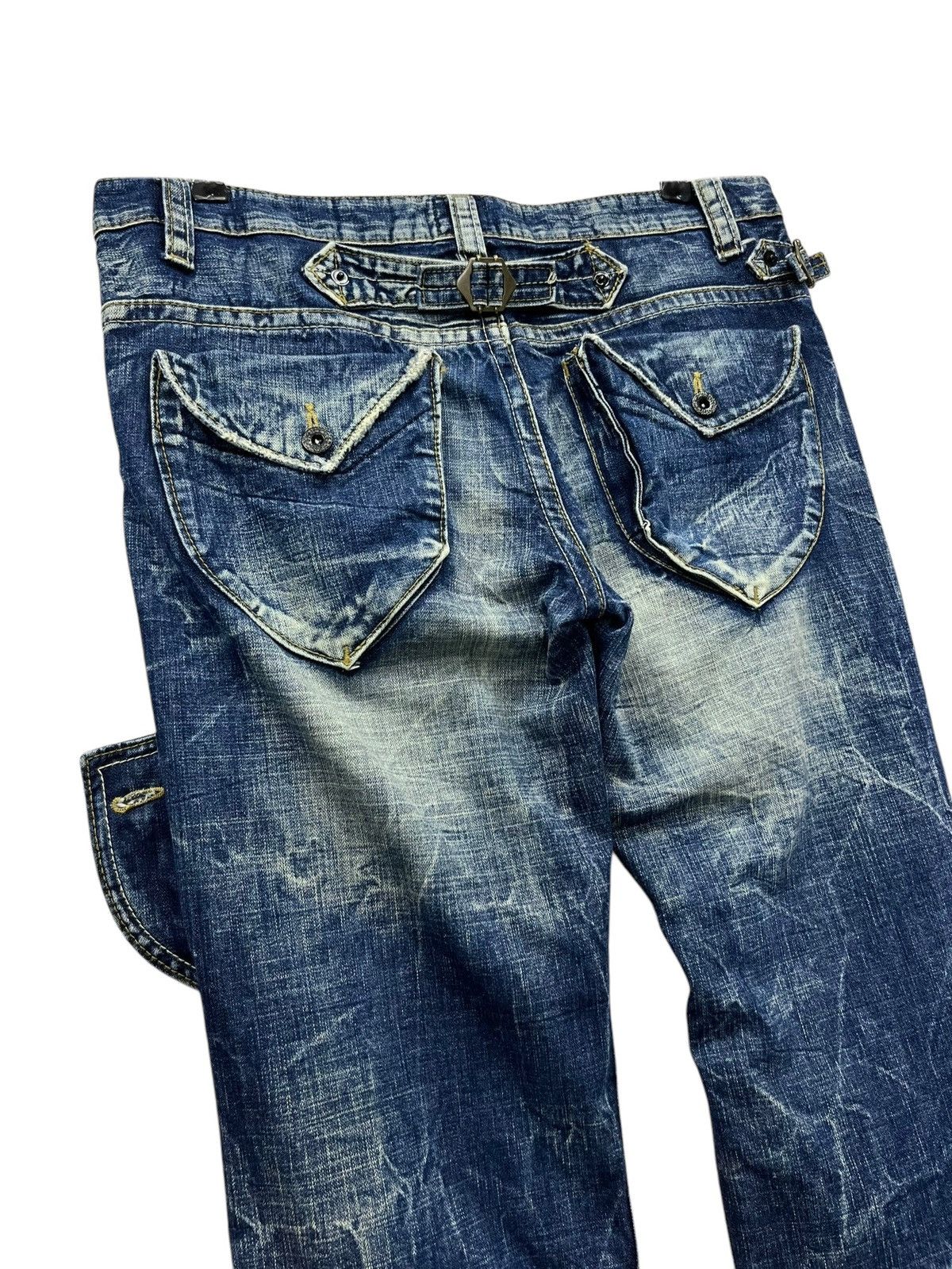 Japanese Brand FYE🔥Vintage PINBALL Mudmax Acid Wash Denim Wide Leg FLARE💥 Size US 34 / EU 50 - 8 Thumbnail