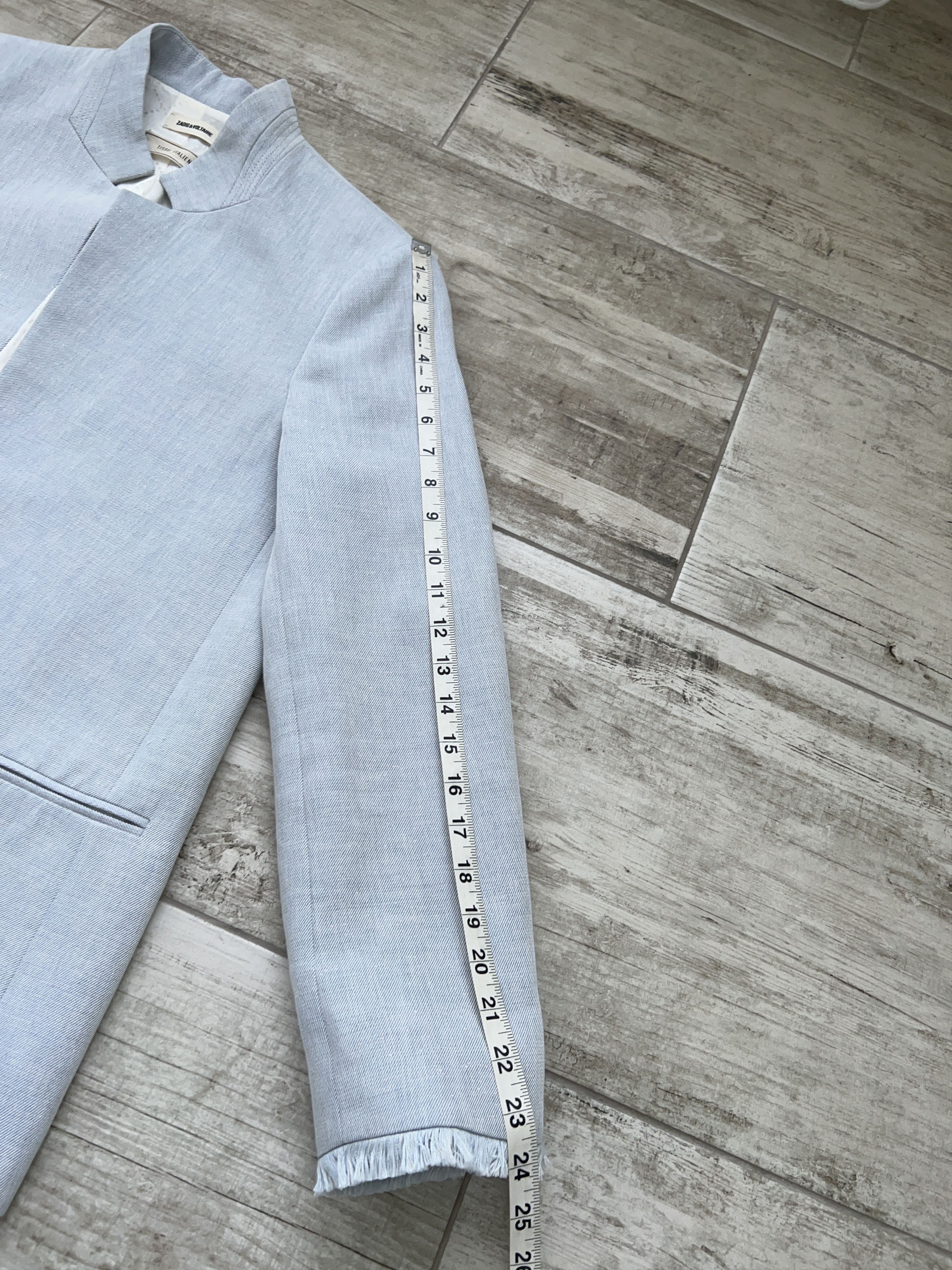 Designer × Zadig & Voltaire Zadig & Voltaire Volly Frange Linen Open Blazer Jacket Size M / US 6-8 / IT 42-44 - 11 Thumbnail