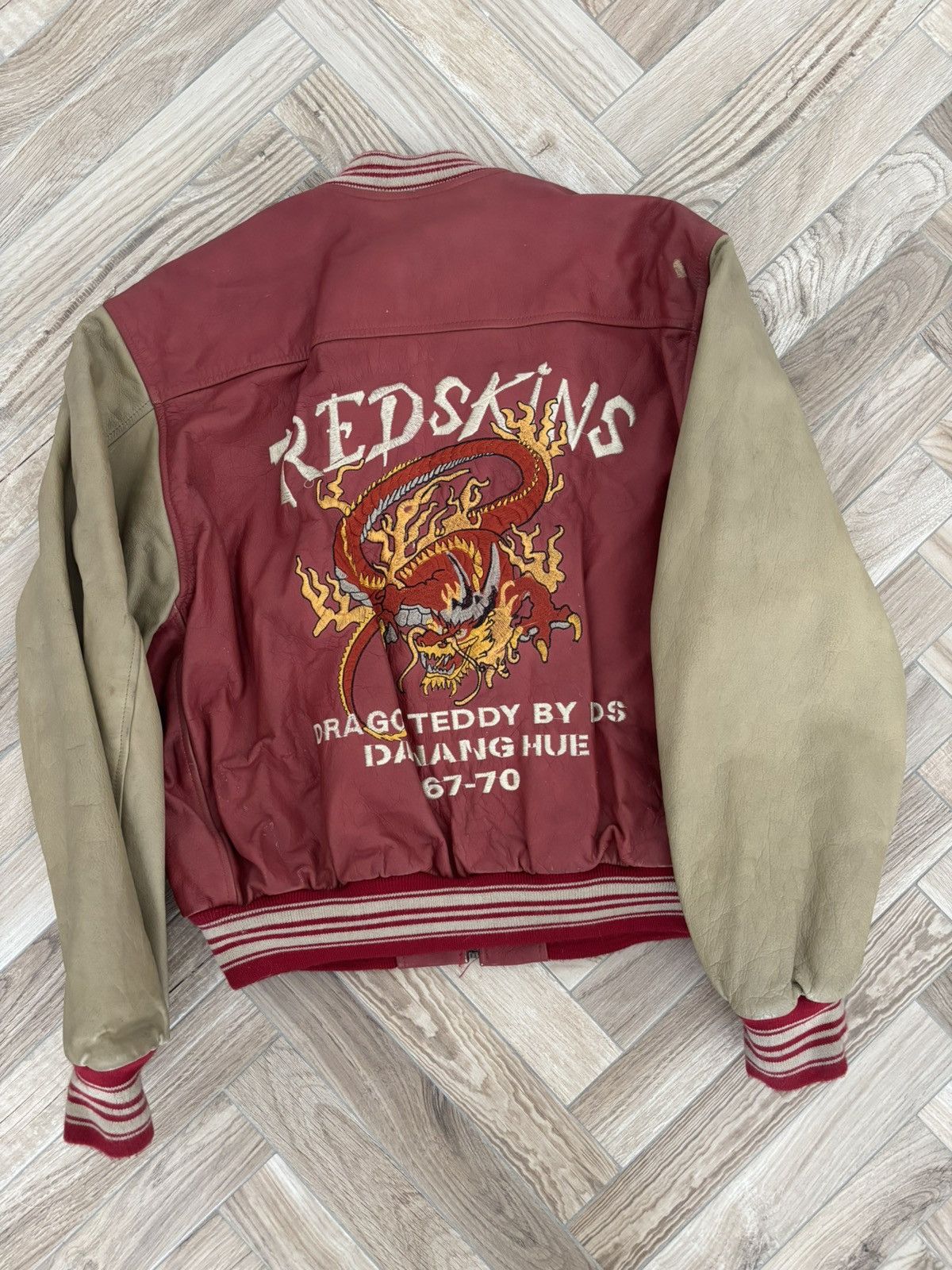 Genuine Leather × NFL × Vintage Vintage Redskins Leather Varsity Jacket Size US XL / EU 56 / 4 - 3 Thumbnail