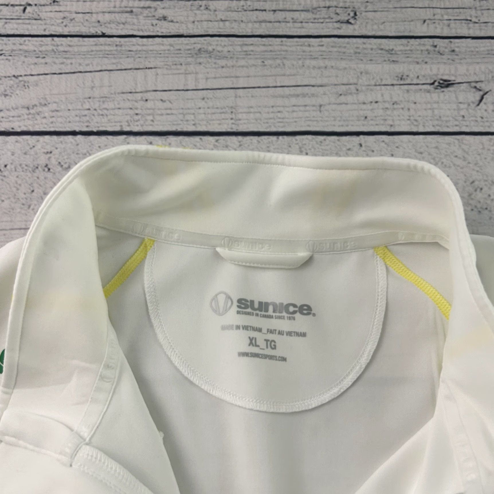Sanctuary Sunice Sanctuary Jacket Pullover 1/4 Zip Men XL White Green Yellow Golf Size US XL / EU 56 / 4 - 2 Thumbnail