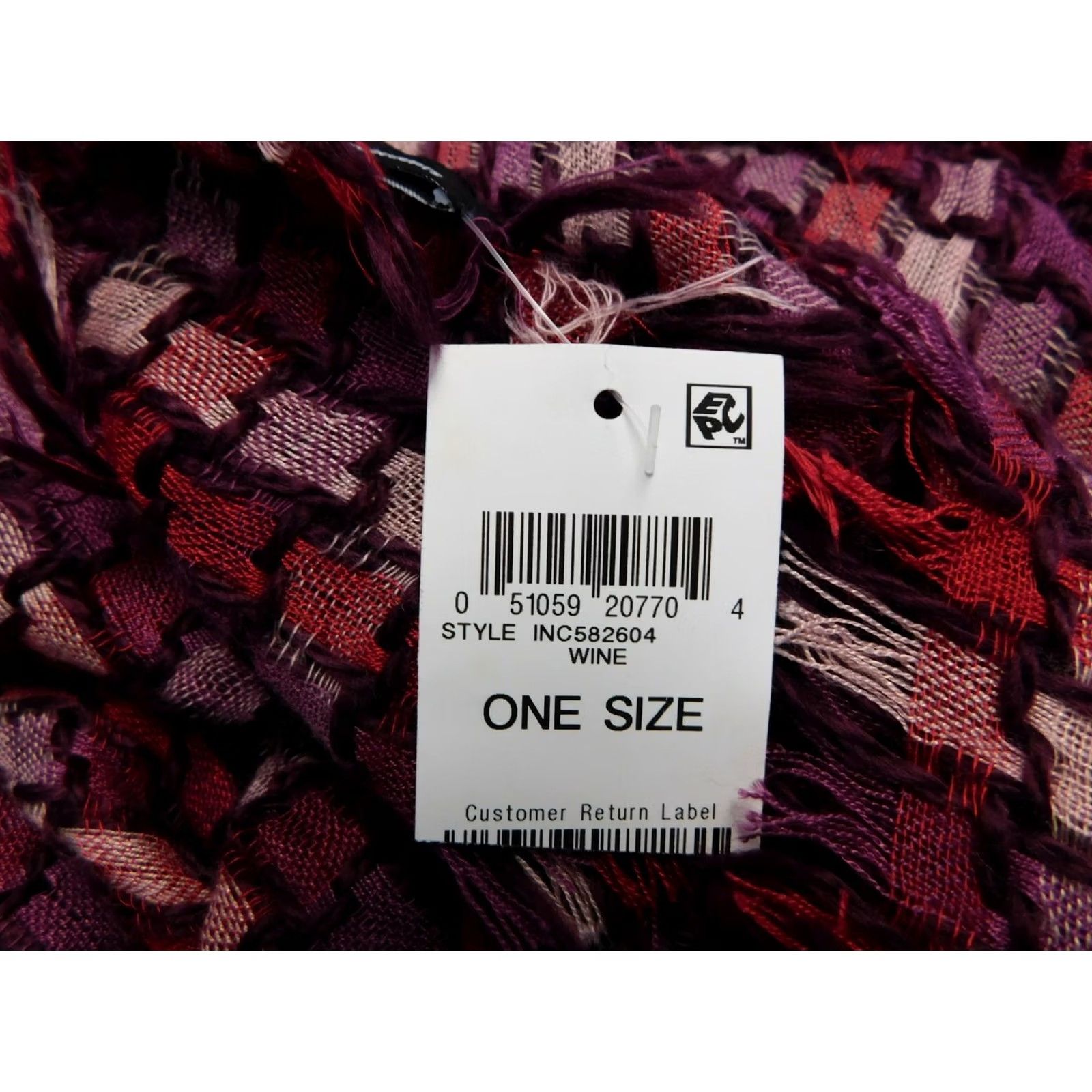 Vintage INC International Concepts Scarf Red Houndstooth Patchwork Fringe Oversize Rectangle Womens Size ONE SIZE - 6 Thumbnail