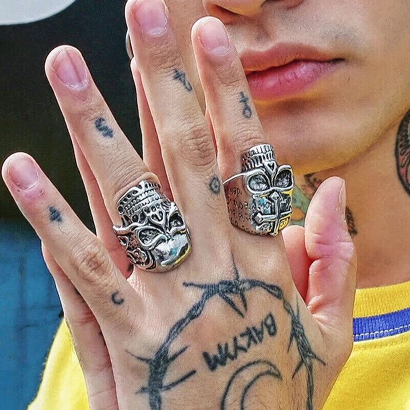 Jewelry × Vintage Retro Cross Skull Ring Size ONE SIZE - 4 Thumbnail