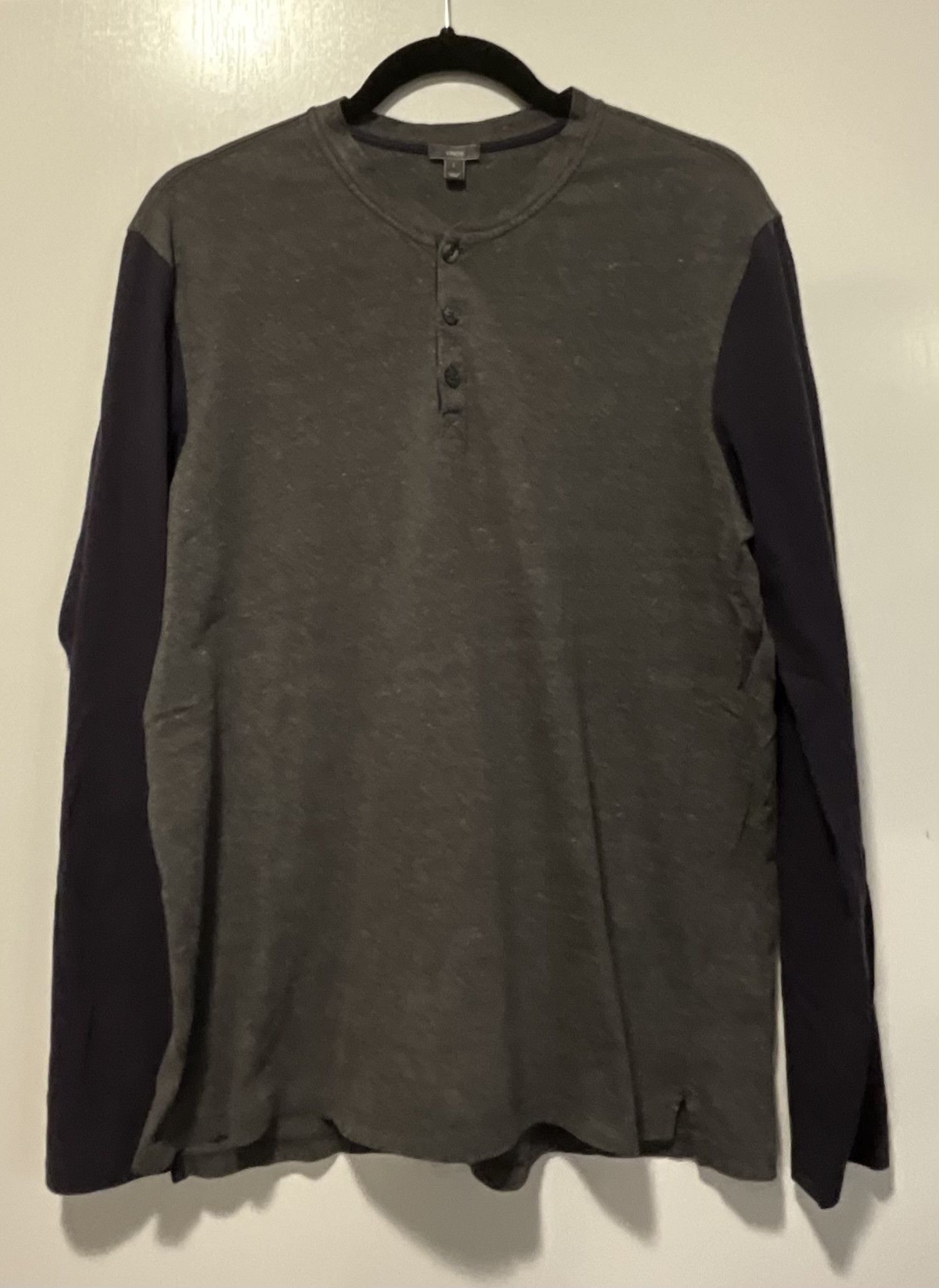 Vince Vince Long Sl Dark Gray/Black Henley Large Size US L / EU 52-54 / 3 - 1 Thumbnail