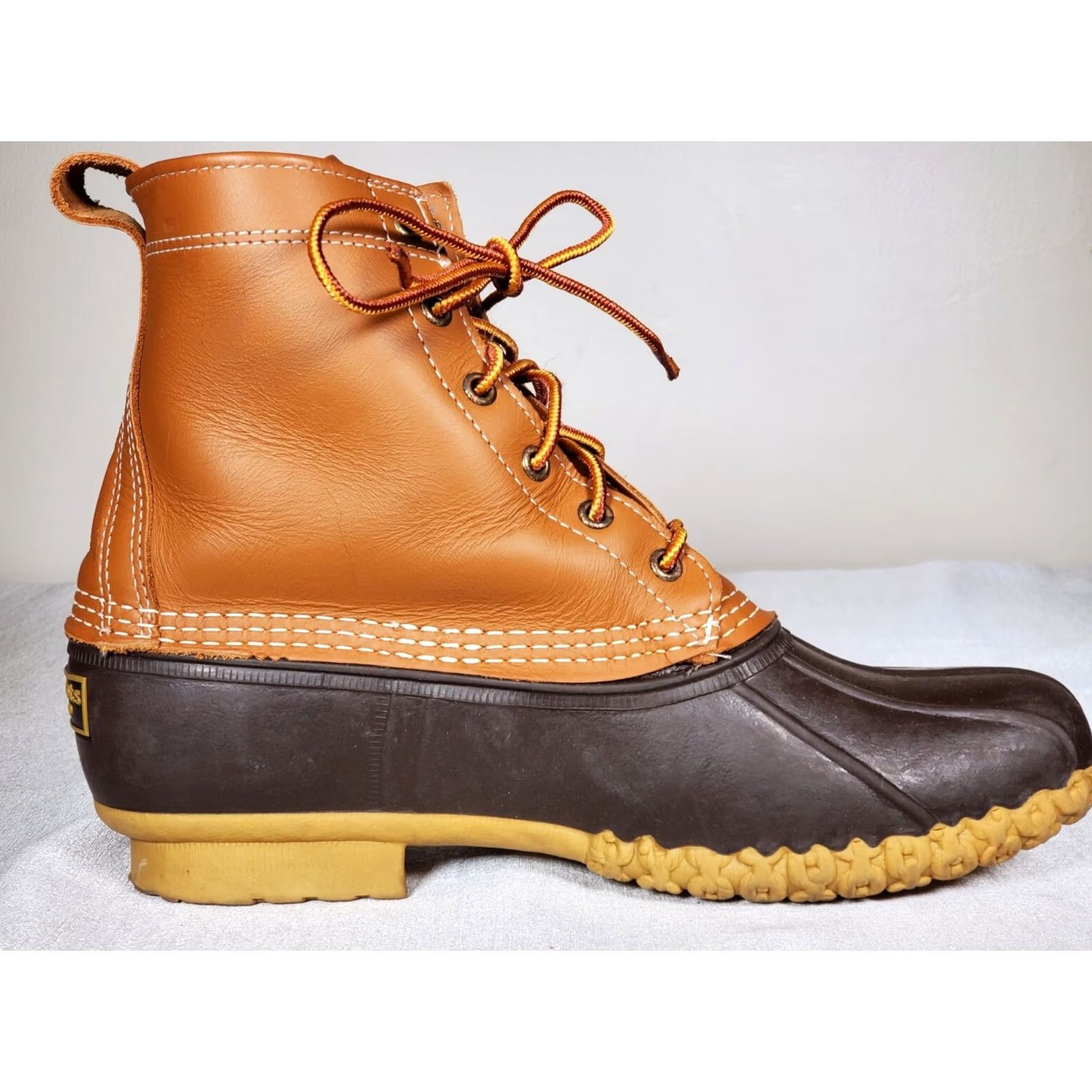 Vintage L.L.Bean Boots Duck 8" Brown Leather Waterproof Rain Hunting Women's US 10 M Size US 10 / IT 40 - 5 Thumbnail