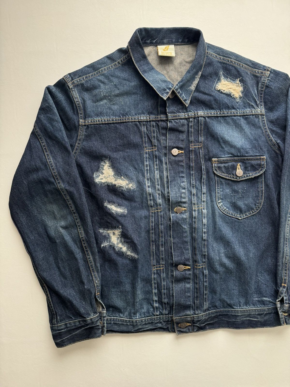 image of Billionaire Boys Club Season 12 Real Damage Denim Jacket (Type 1) in Indigo, Men's (Size XL)