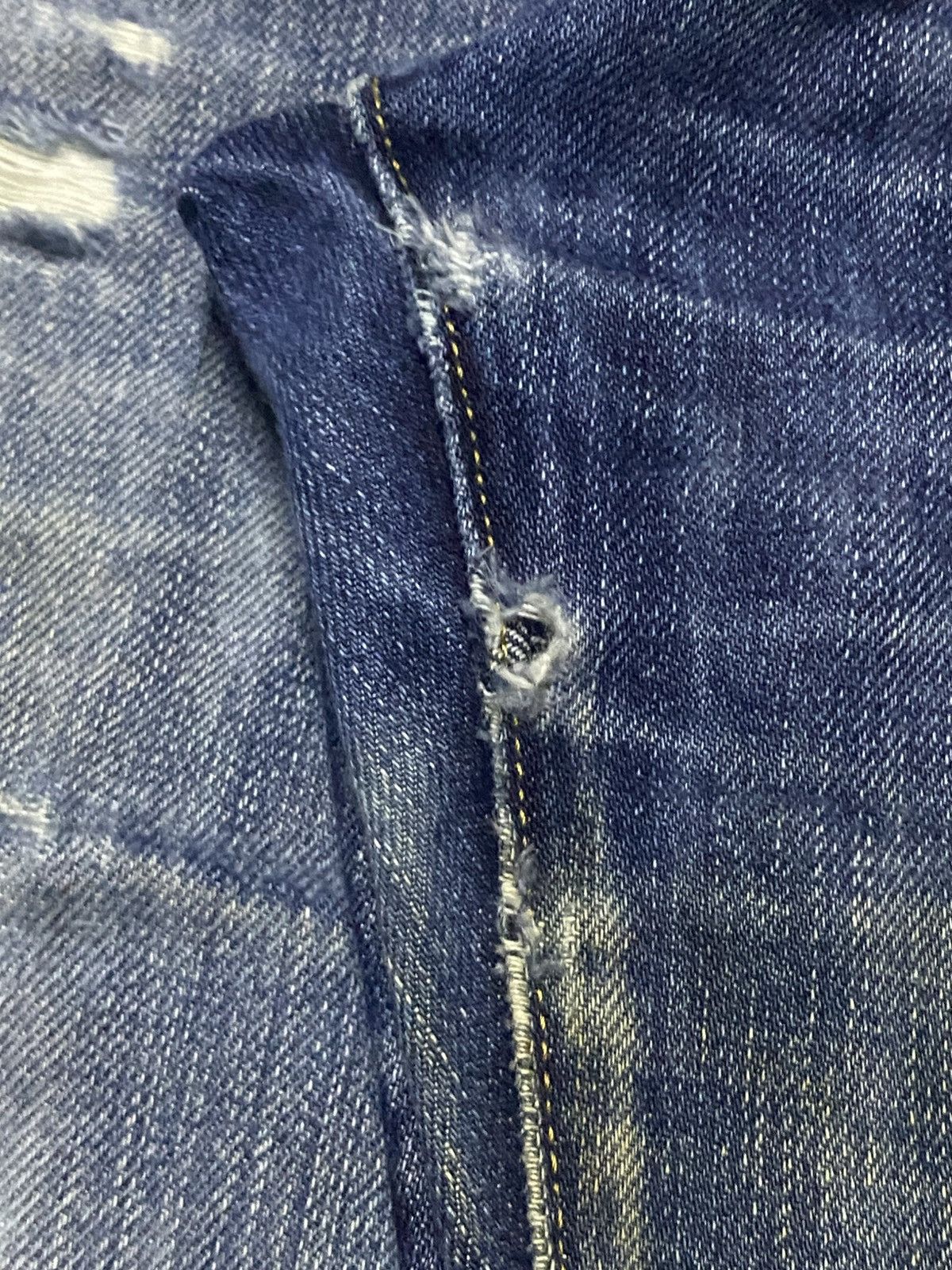 G-Star Vintage G Star Raw Denim Blue Wash Distressed Straight Jeans Size US 29 - 10 Thumbnail