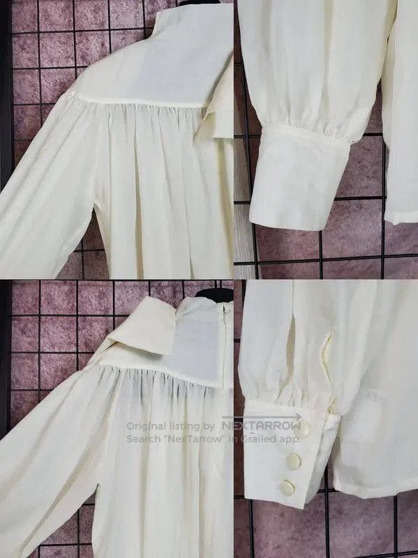 Dior Dior Cream Wool Blend Long Sleeve Blouse . Size M / US 6-8 / IT 42-44 - 4 Thumbnail