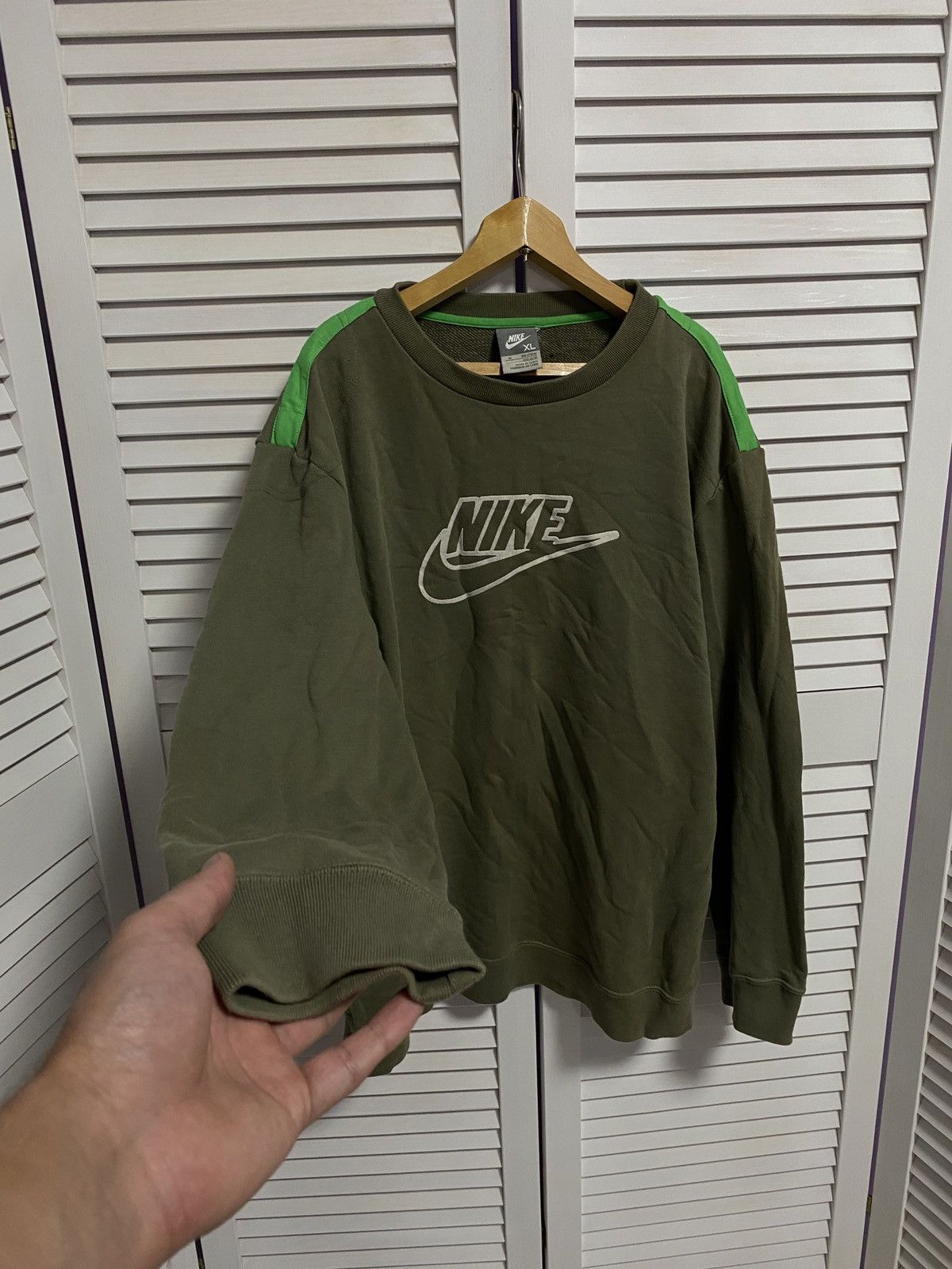 Nike × Vintage Vintage Long Sleeve Sweater Nike Big Logo Size US M / EU 48-50 / 2 - 3 Thumbnail