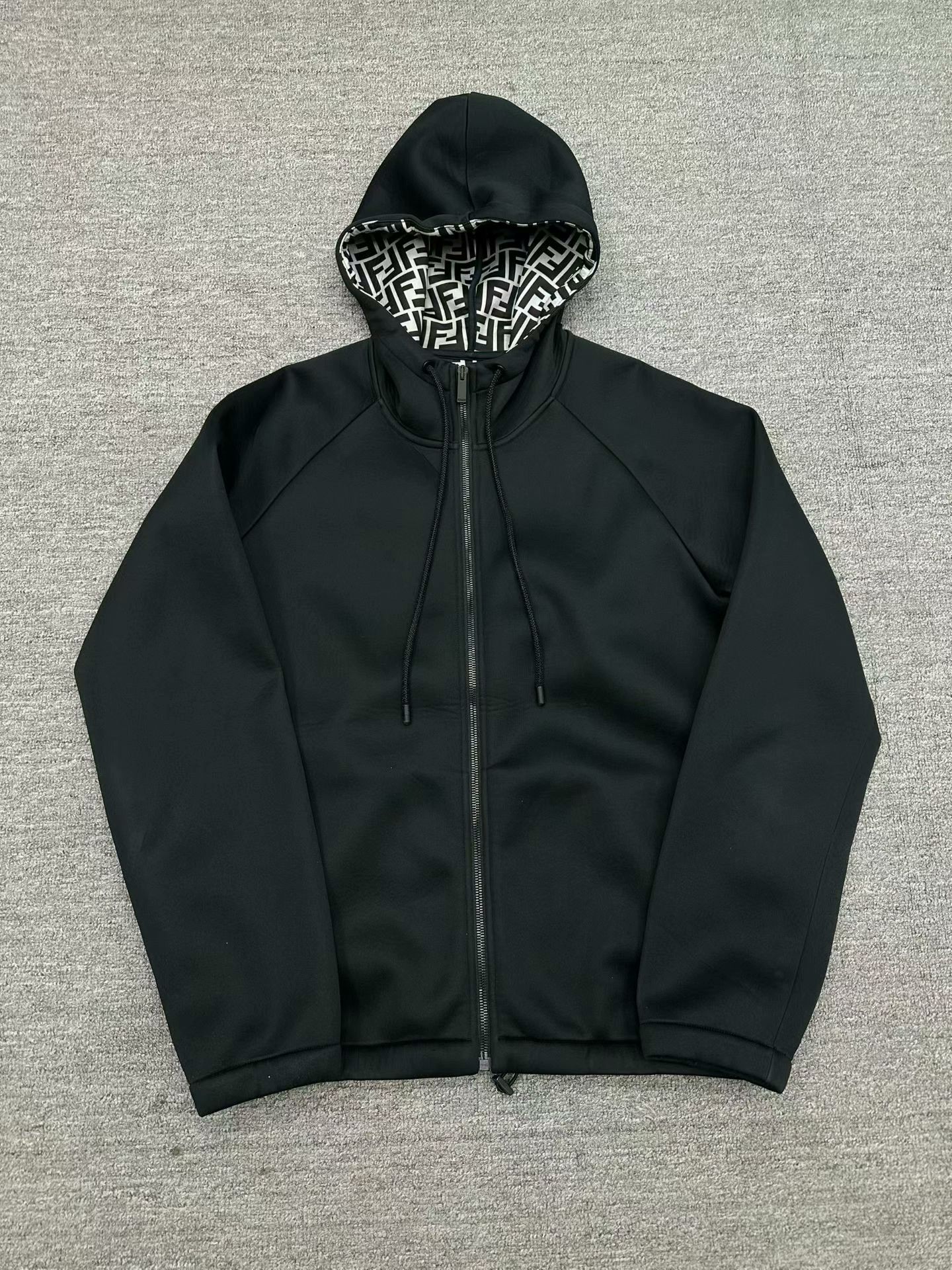 fendi black space cotton hoodie medium