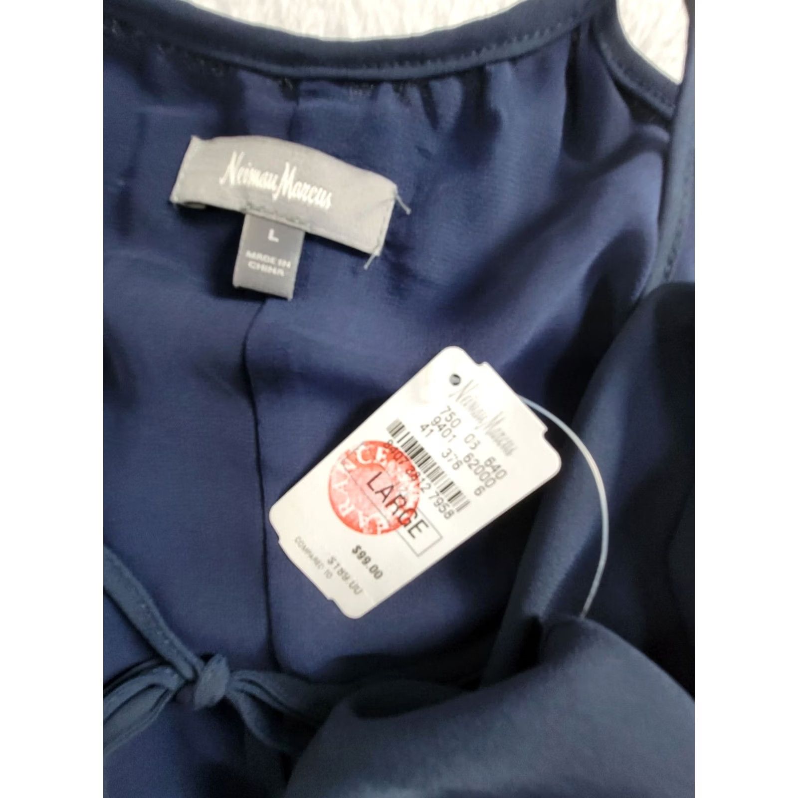 Neiman Marcus VINTAGE Neiman Marcus Womens Navy Blue Halter Cold Shoulder Chiffon Dress Large New 89 Size L / US 10 / IT 46 - 4 Thumbnail