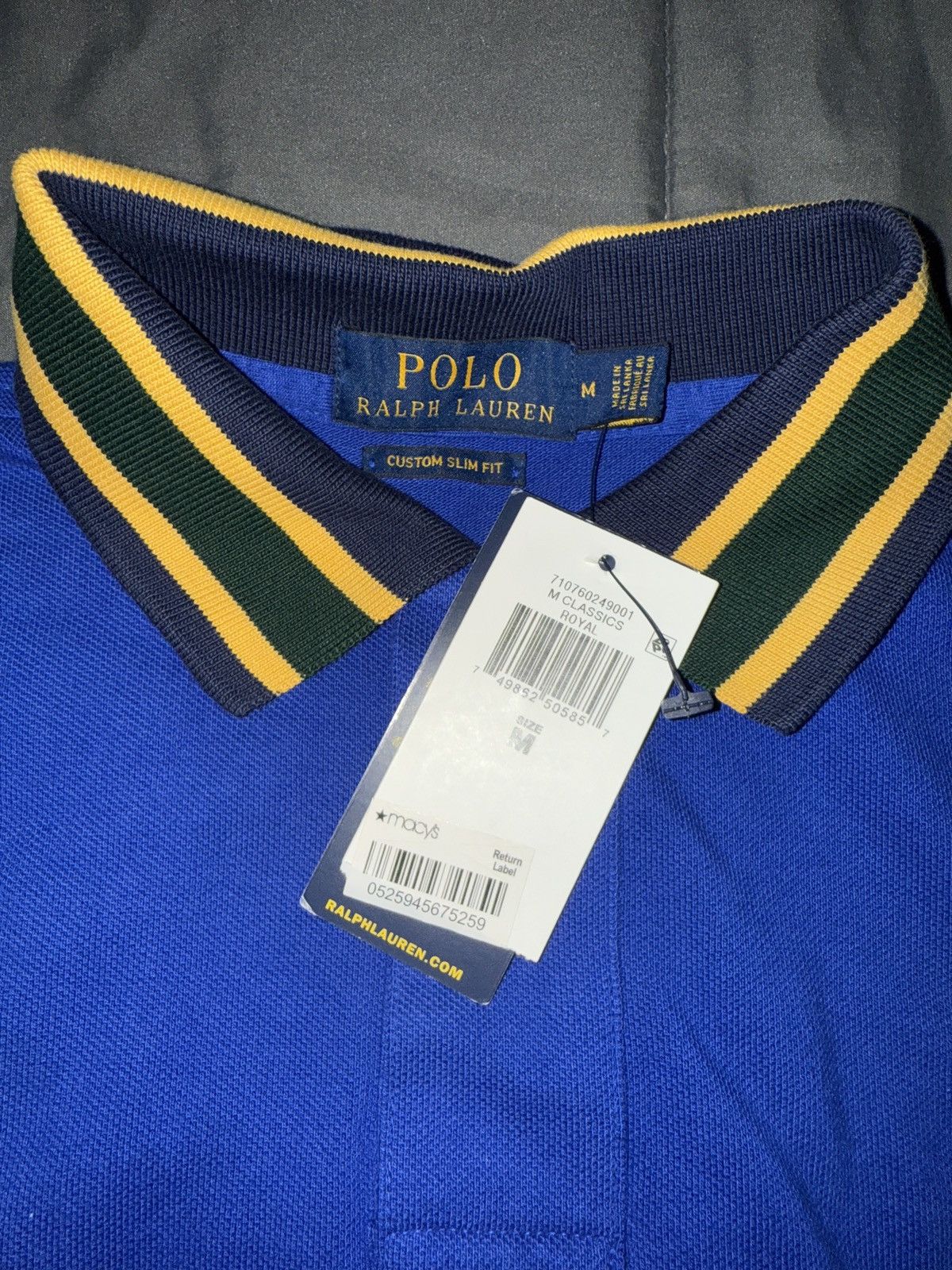 Polo Ralph Lauren Polo Ralph Lauren Big Pony Crest Polo – Blue/Yellow – Size M Size US M / EU 48-50 / 2 - 4 Thumbnail