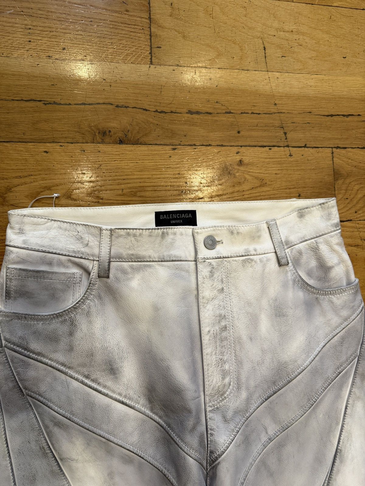 Balenciaga Mud Show Biker Leather Pants Size US 30 / EU 46 - 2 Thumbnail