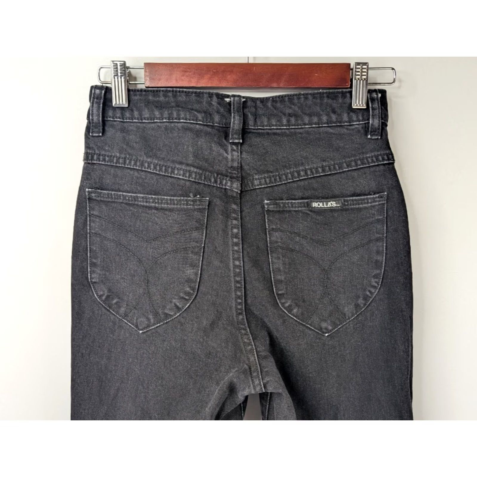 Rolla's Rolla's Dusters Jeans High Rise Slim 26 Black Denim Stretch Women Straight 5-Pocket Art Outfit Size 26" / US 2 / IT 38 - 6 Thumbnail