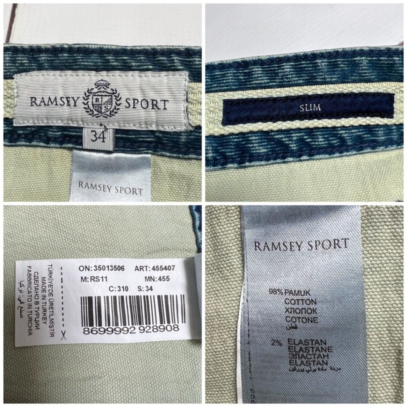 Other Ramsey Sport Slim Mini Corduroy Pants Blue Size 34 Size US 34 / EU 50 - 3 Thumbnail
