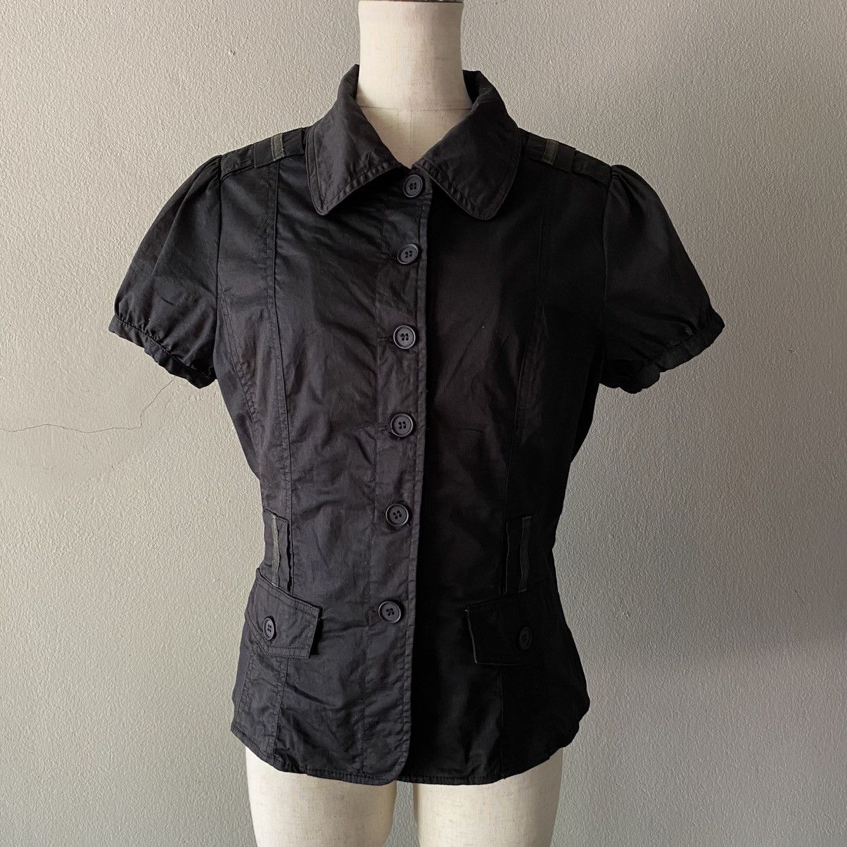 Designer × Japanese Brand USNS GIRLS Black Peter Pan Collar Puff-Sleeve Shirt Size M / US 6-8 / IT 42-44 - 10 Thumbnail