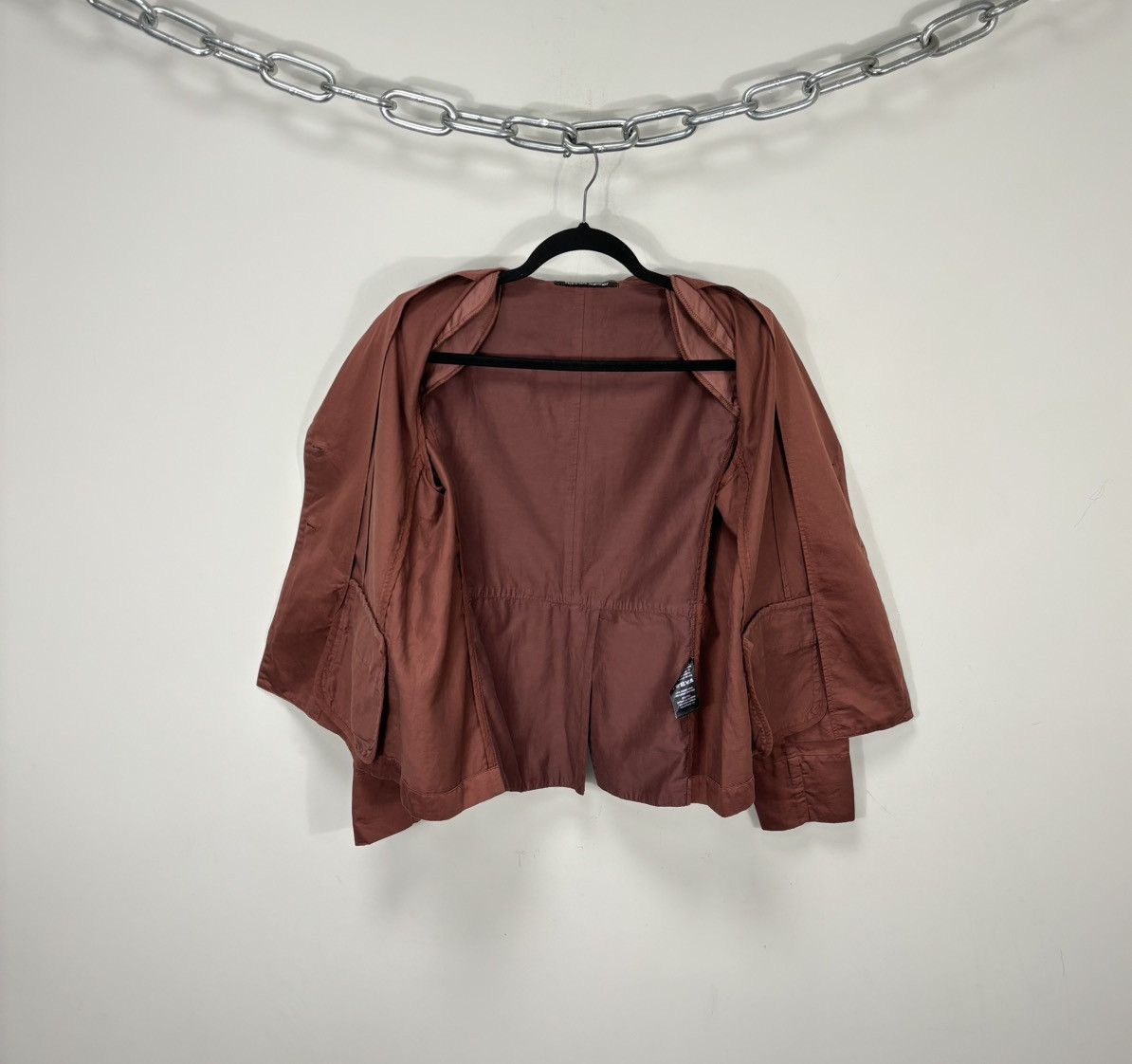 hannes roether Hannes Roether NEW Rust Cotton Linen Luxury Blazer Jacket Size M / US 6-8 / IT 42-44 - 4 Thumbnail