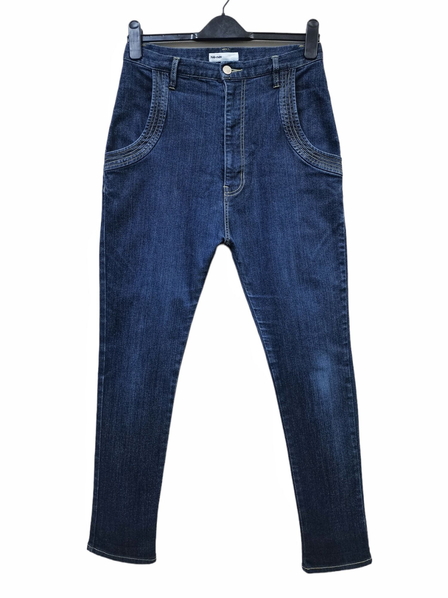 Issey Miyake × Ne-Net NE-NET ISSEY MIYAKE DROP CROTCH JEANS EMBROIDERY DESIGN RARE Size US 29 - 12 Thumbnail