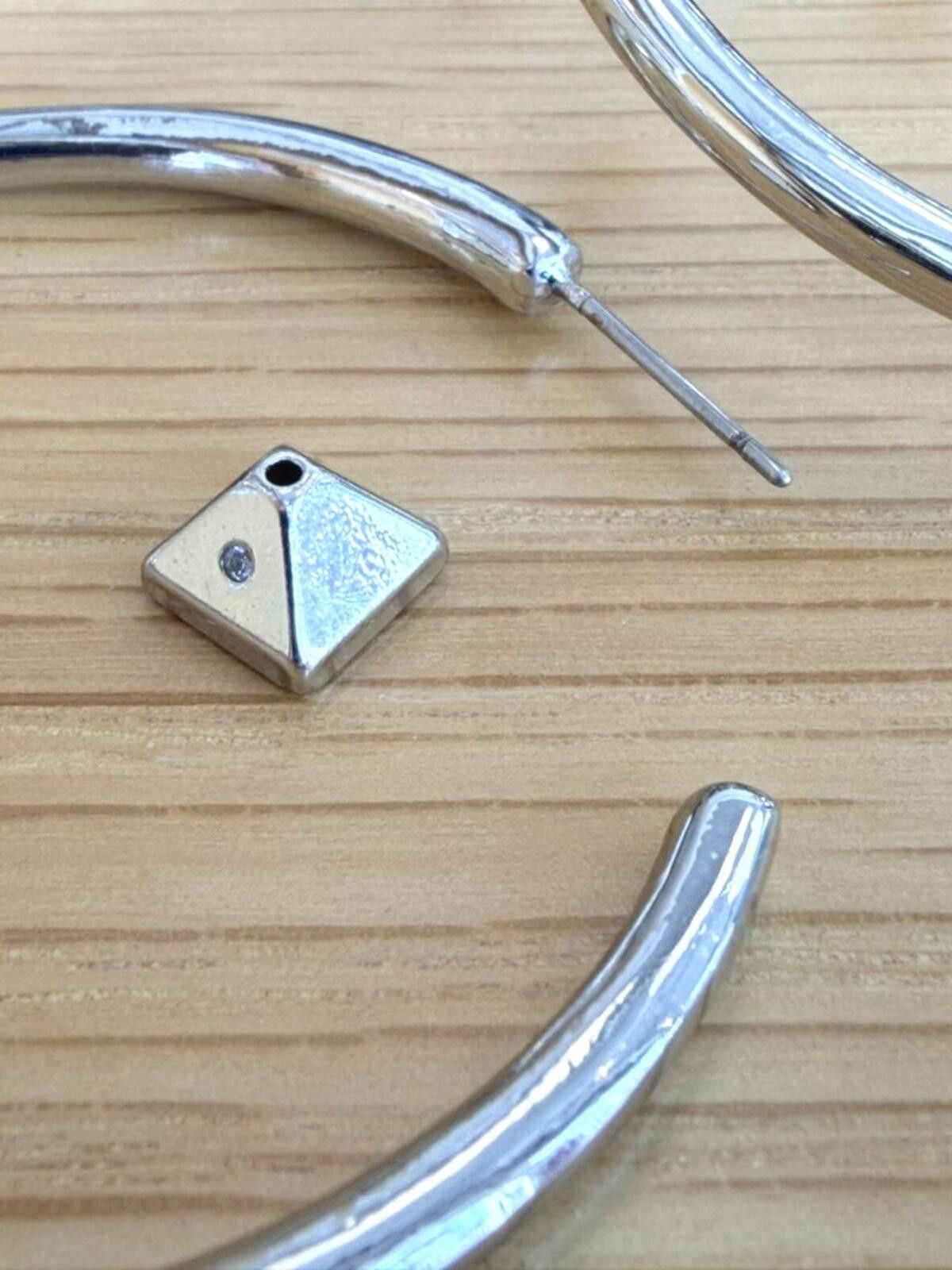 Other WHBM Silver Tone Statement Hoop Earrings NWT Size ONE SIZE - 5 Thumbnail
