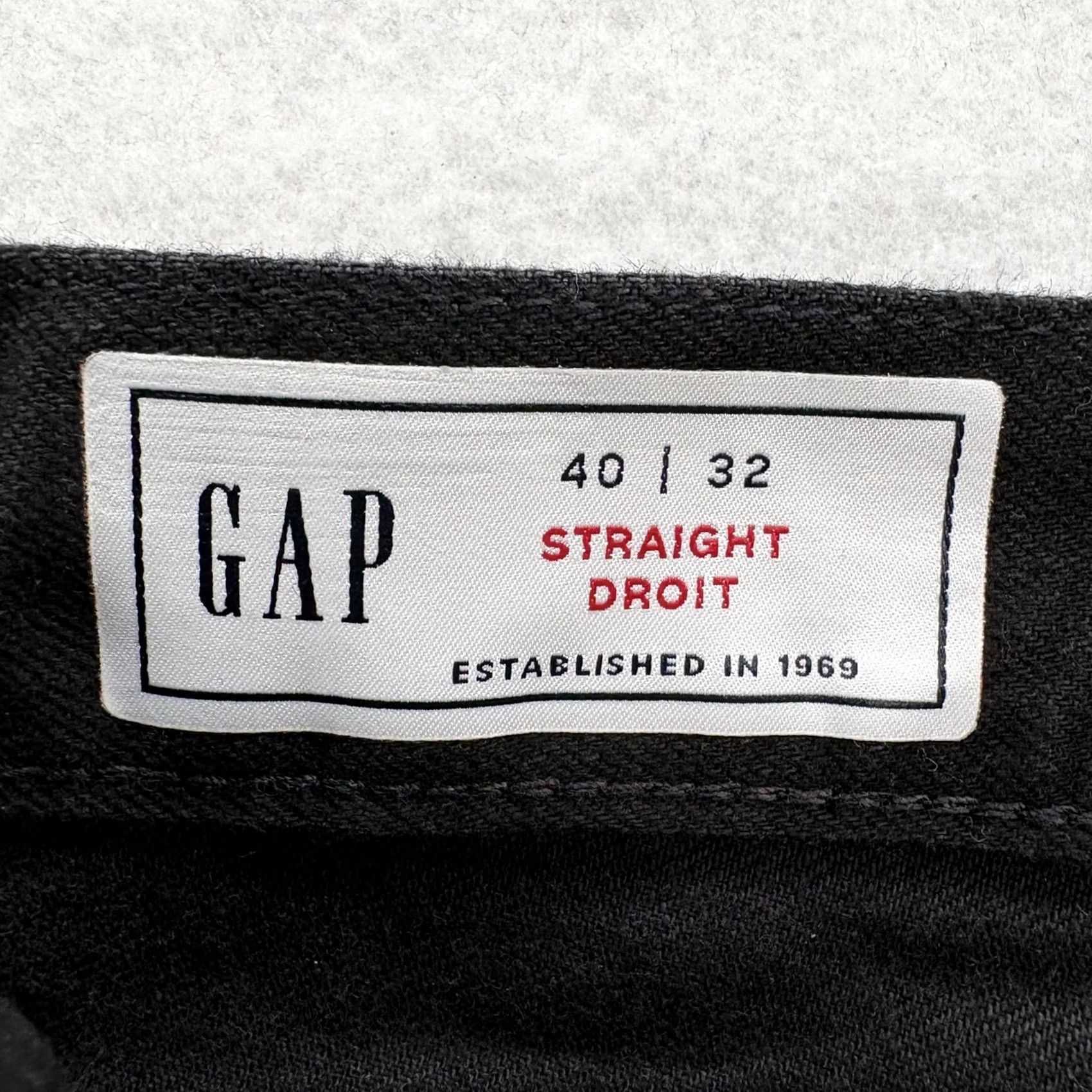 Gap Gap Jeans Mens 40x32 Denim Straight Black Dark Wash NWT Regular Pants Waist 40 Inseam 32 Cotton Zip Size US 40 / EU 56 - 4 Thumbnail