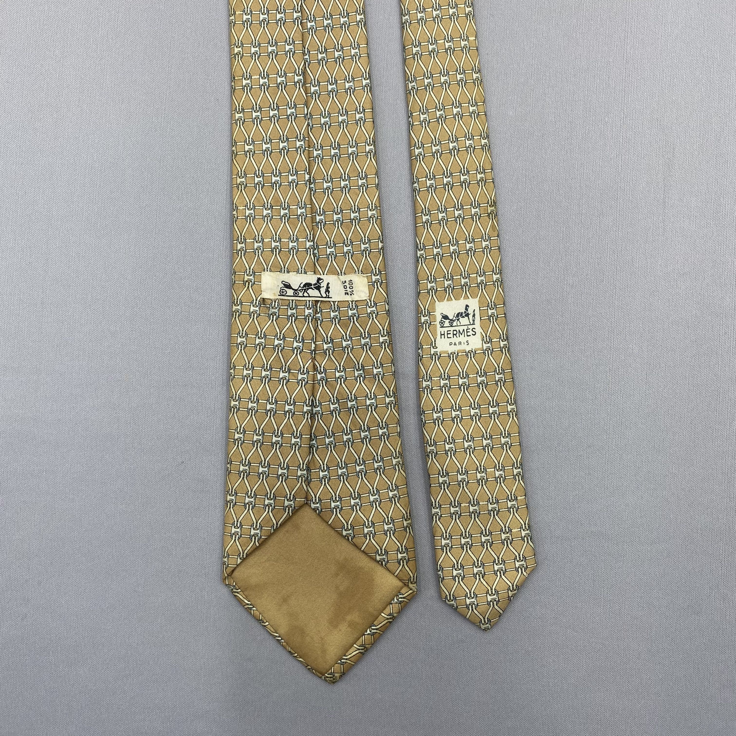 Hermes Vintage Hermes SILK Necktie Cravate Pure Silk Neck Tie Size ONE SIZE - 6 Thumbnail
