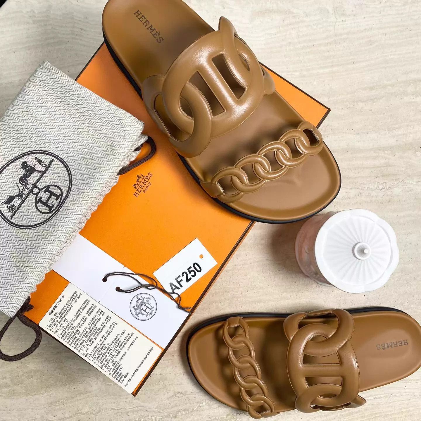 Hermes HERMES Extra Brown Oran Sandal 38 New Size US 7.5 / IT 37.5 - 1 Thumbnail