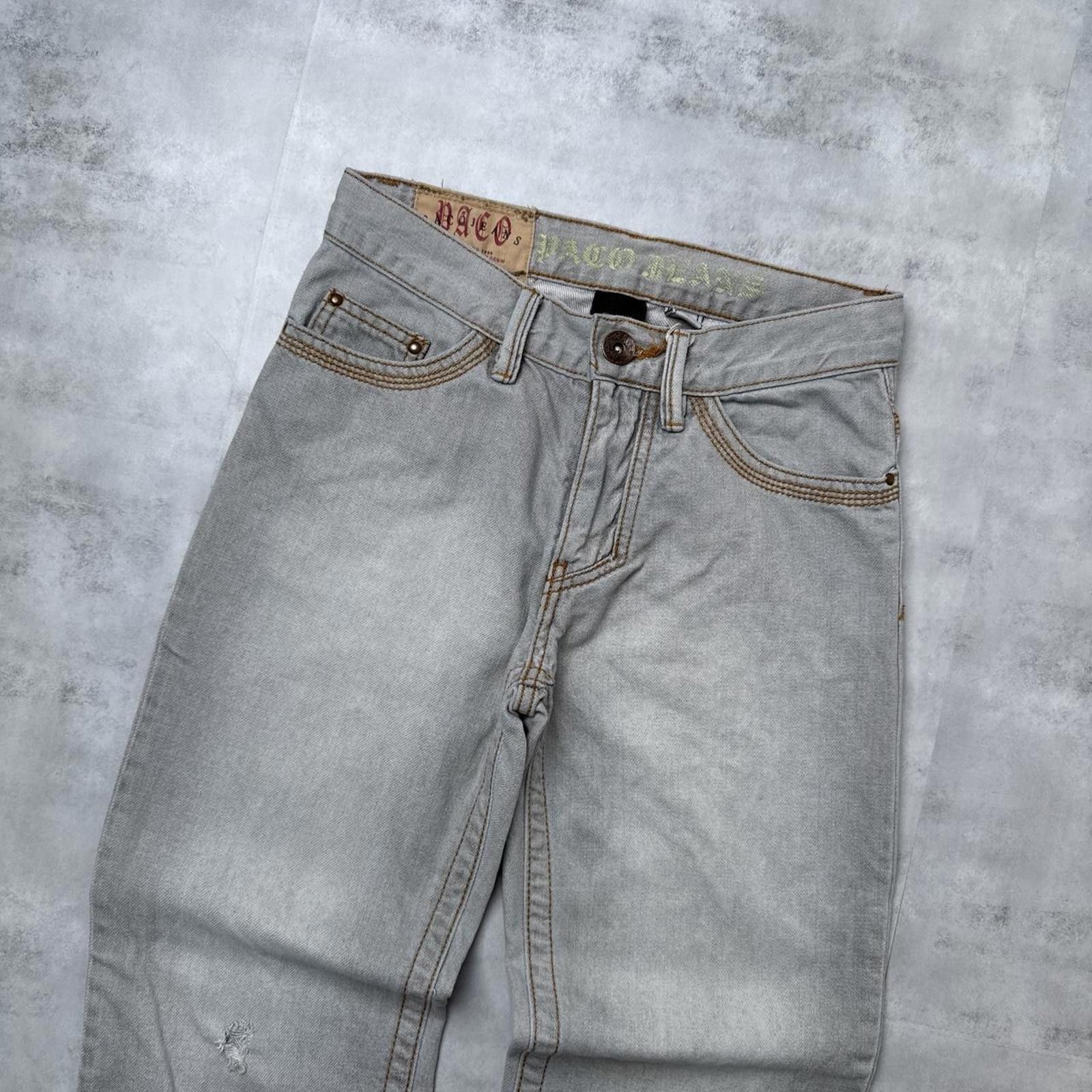 Pacsun Y2K Paco Jeans 00s Distressed Baggy Slim Straight Denim Size 30" / US 8 / IT 44 - 5 Thumbnail