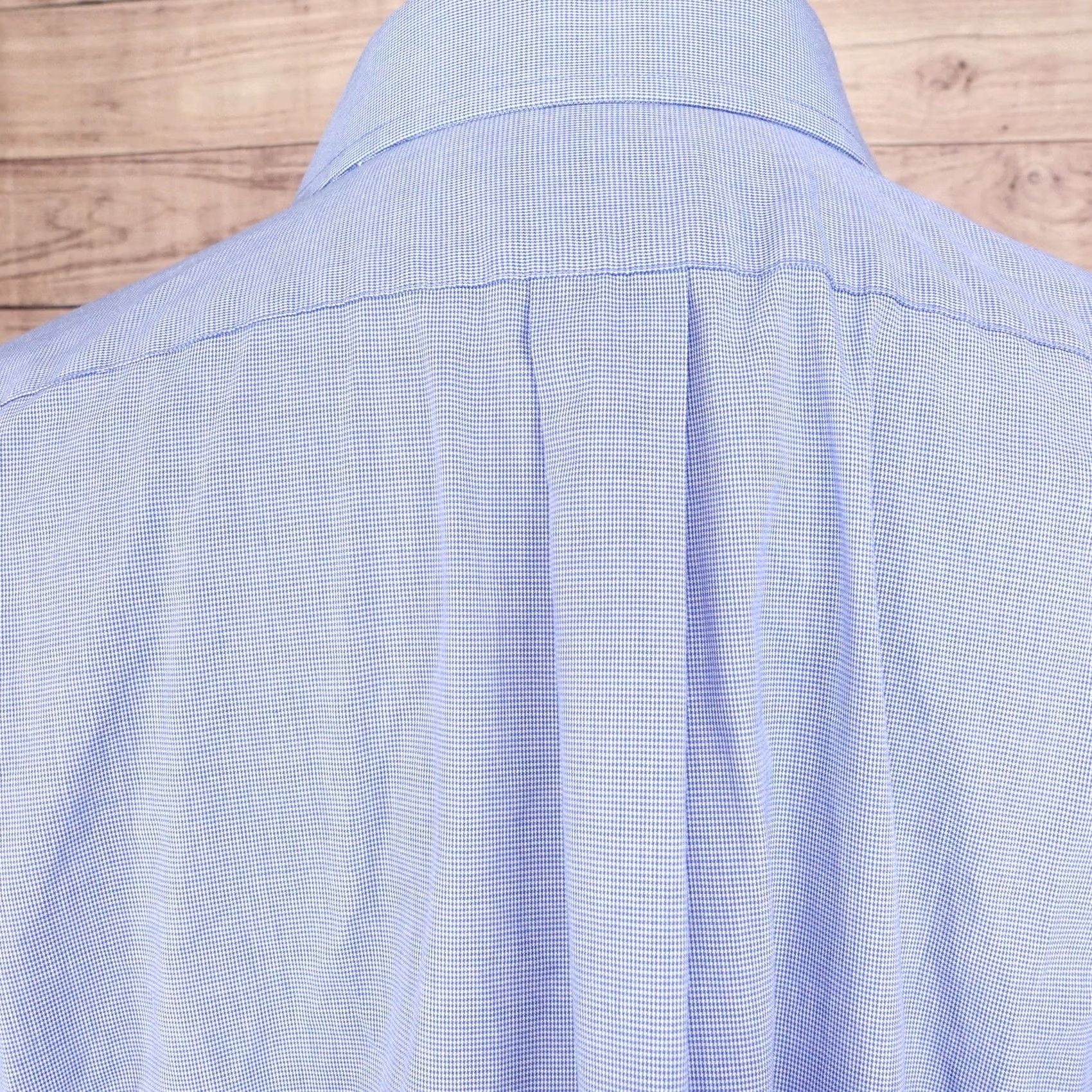 Chaps CHAPS BLUE DRESS SHIRT BUTTON UP 17-17.5 XL 34/35 WRINKLE FREE REGULAR FIT Long Sleeve Men Cotton HOUNDSTOOTH Closure Collared Vintage: No Size 46R - 5 Thumbnail