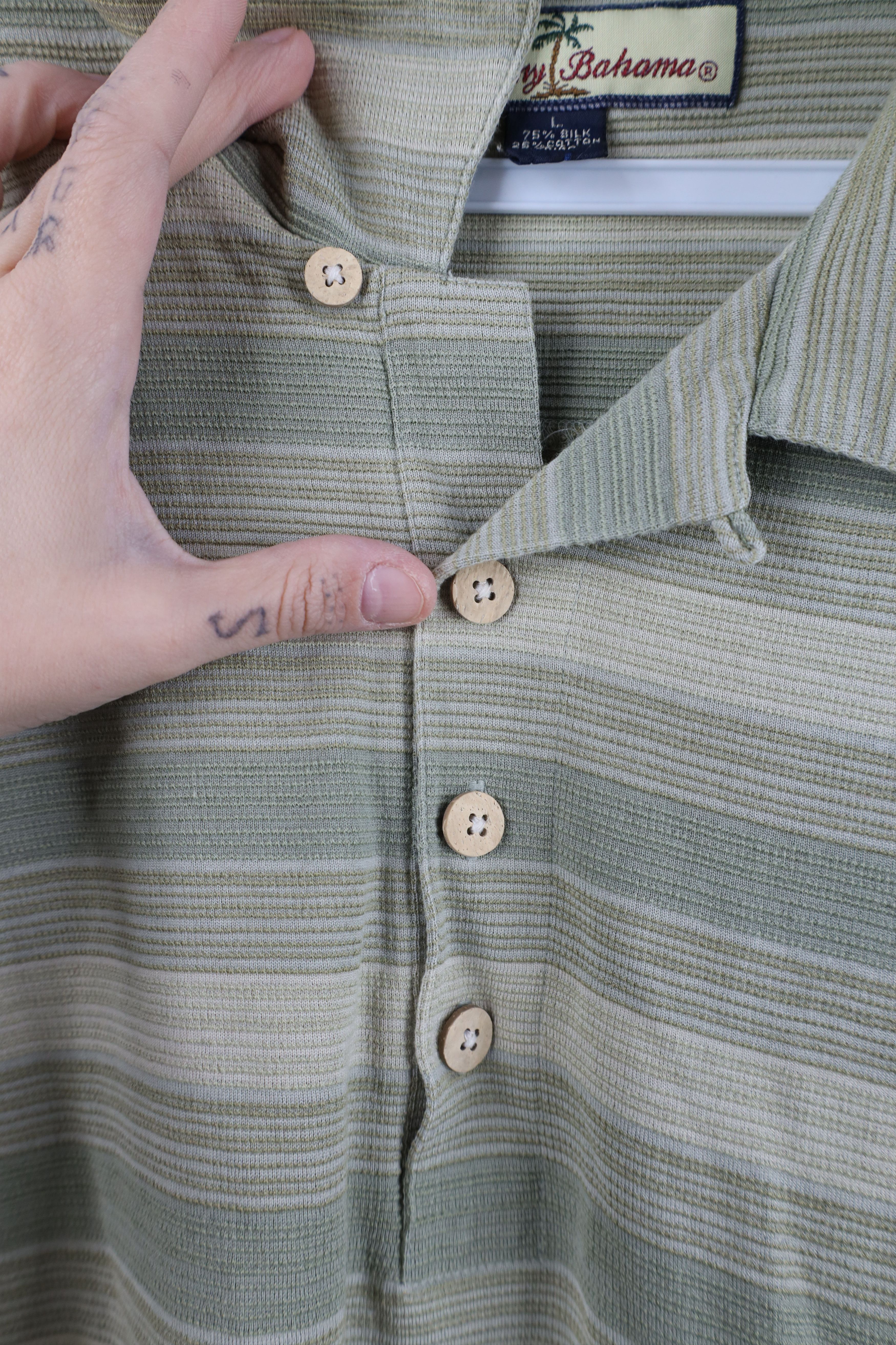 Tommy Bahama Vintage Tommy Bahama Striped Looped Collar Knit Polo Shirt Size US L / EU 52-54 / 3 - 4 Thumbnail