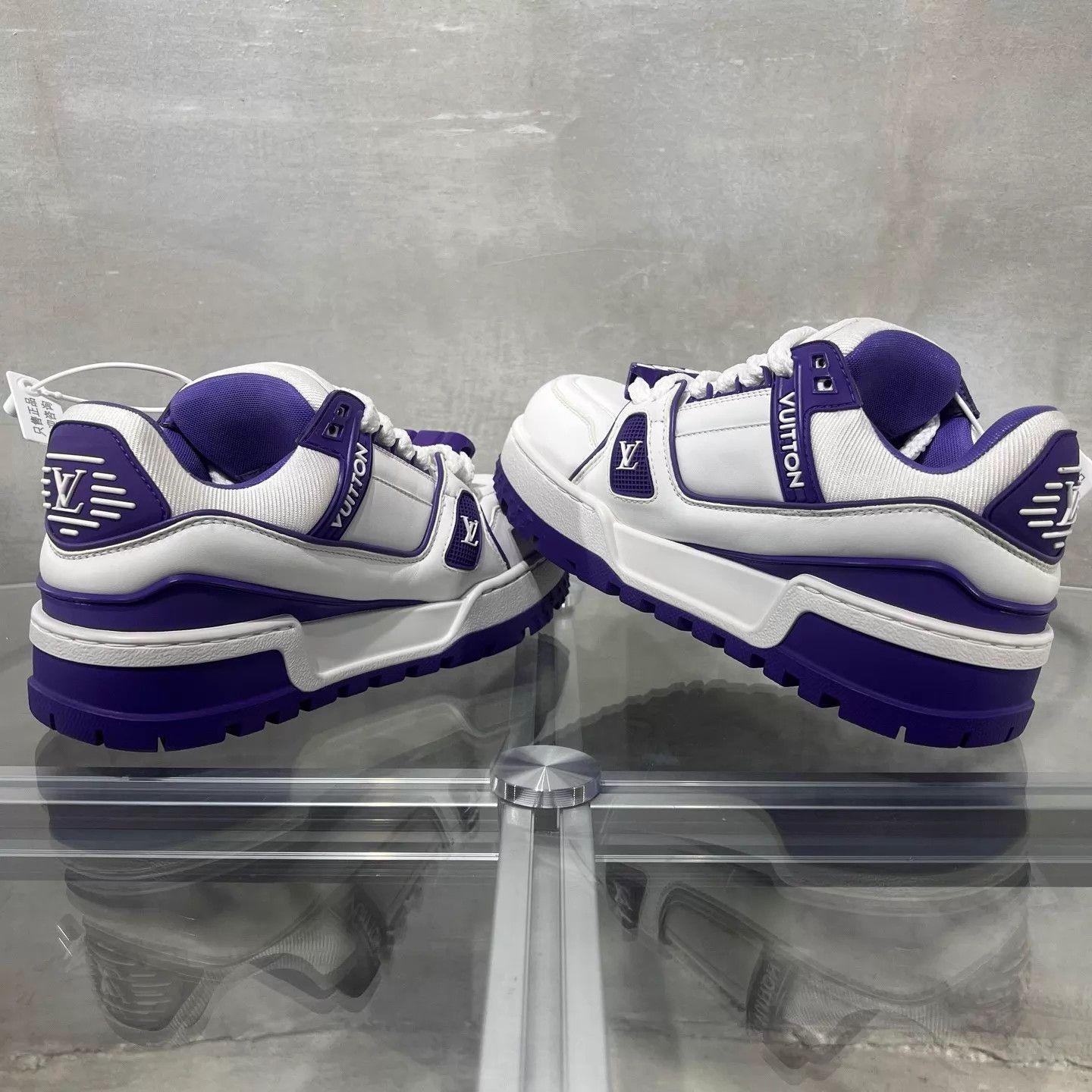 Louis Vuitton LV White & Purple Pangding UK2 Size US 4.5 / IT 34.5 - 5 Thumbnail