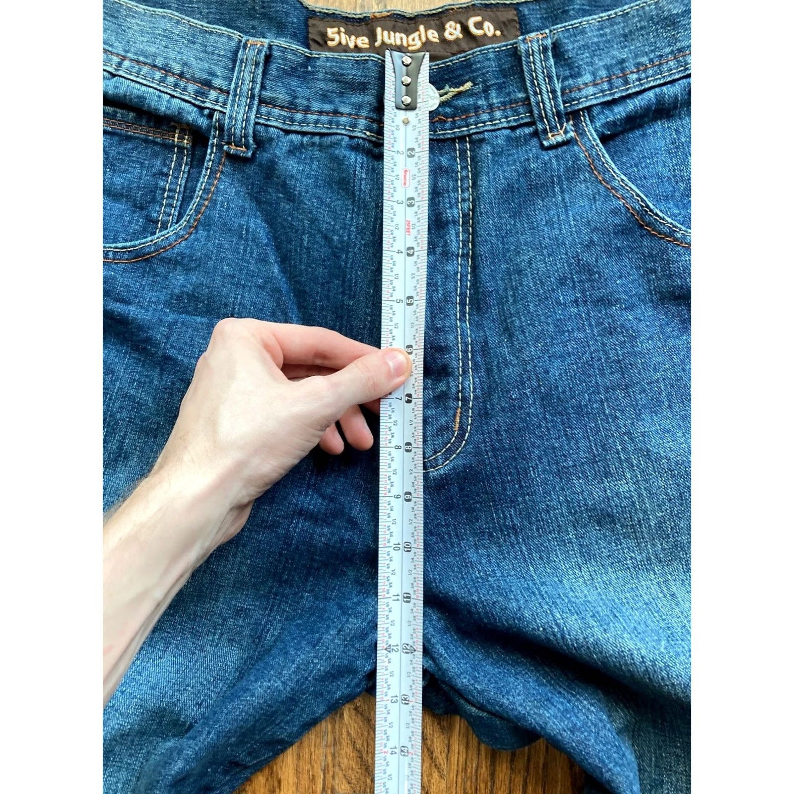 Denime VINTAGE 5ive Jungle Jeans Mens 38x32 Denim Blue Embroidered Hip Hop Wide-Leg Size US 38 / EU 54 - 5 Thumbnail