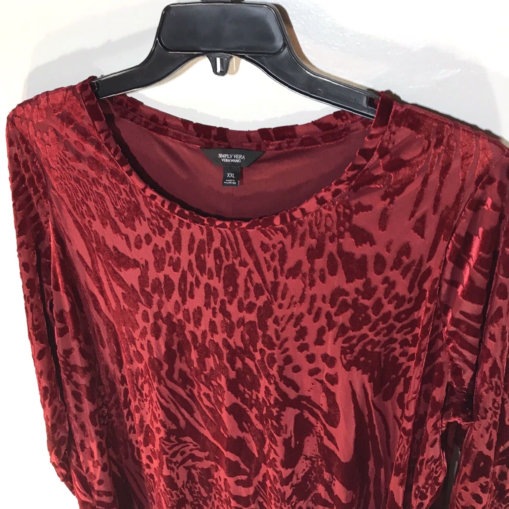 Vintage Simply Vera Vera Wang Red An Print Dress Top Womens Size XXL Size XXL / US 16-18 / IT 52-54 - 2 Thumbnail