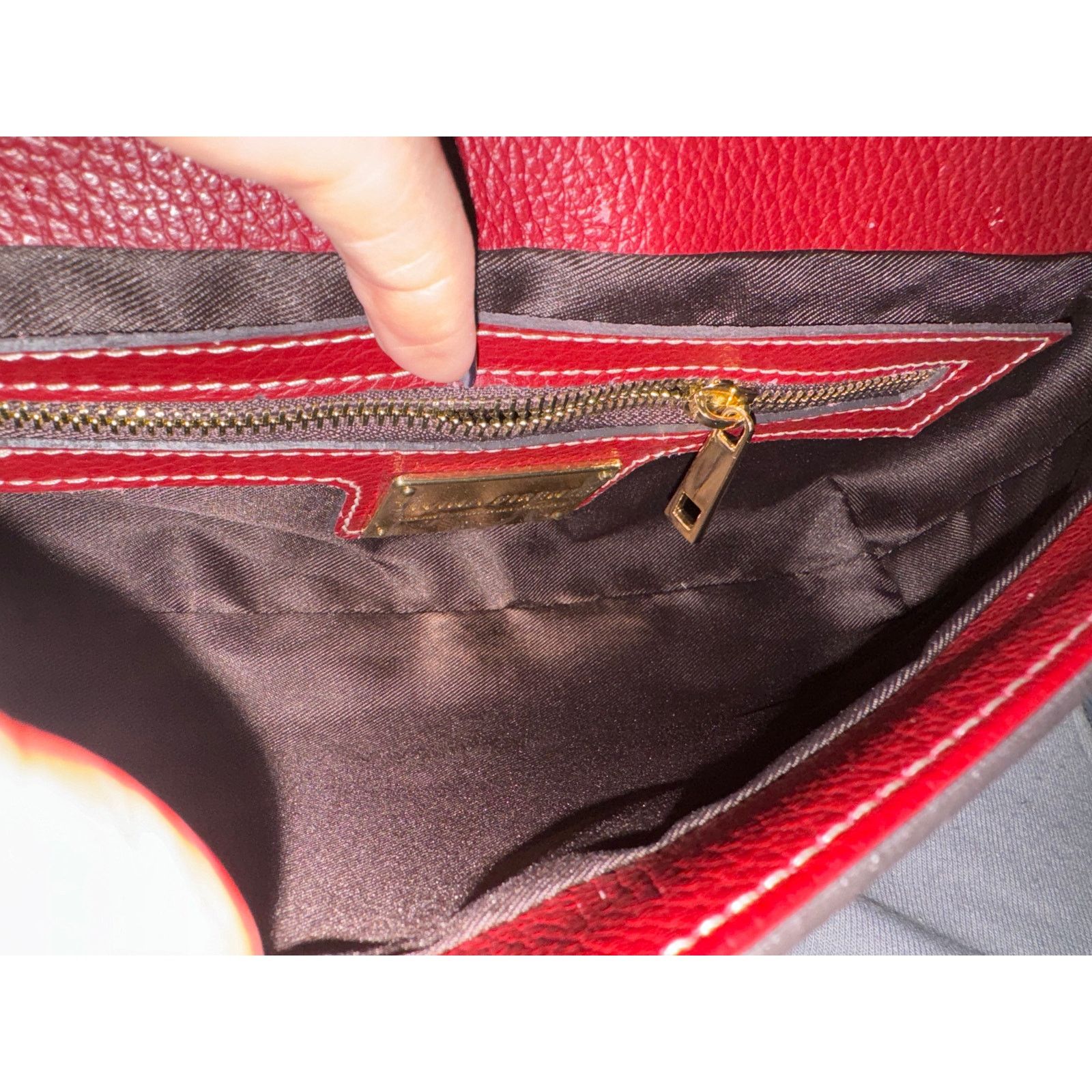 Other Divina Firenze Cranberry Leather Baguette Flap Crossbody Bag Size ONE SIZE - 6 Thumbnail