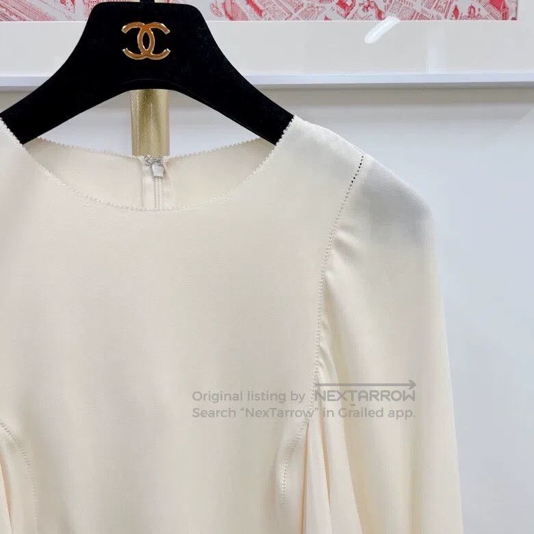 Other Valentino Beige white silk top Size S / US 4 / IT 40 - 3 Thumbnail