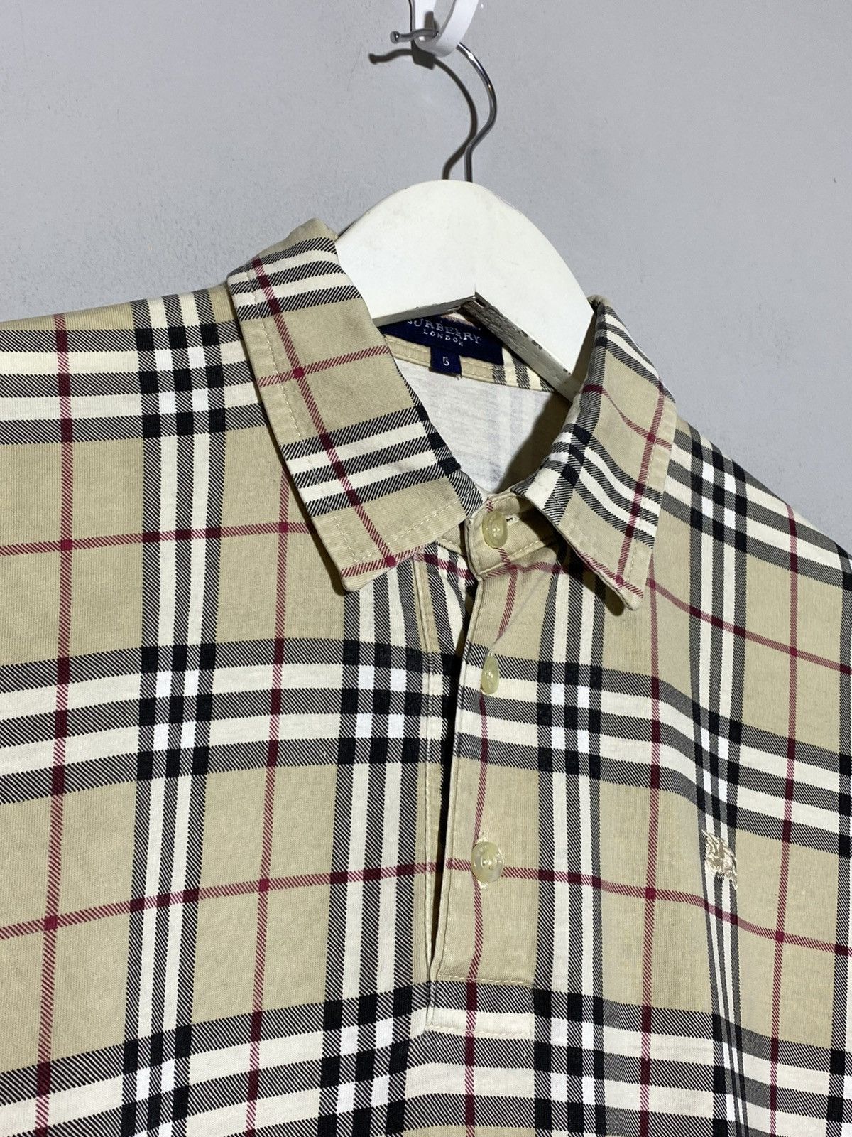 Burberry Vintage Burberry Nova Check All Over Print Polo T-shirt Size US L / EU 52-54 / 3 - 8 Thumbnail