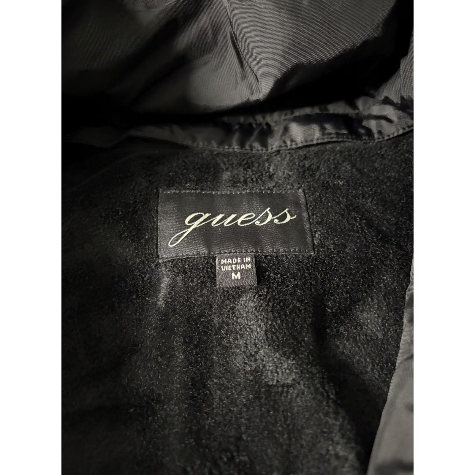 Guess GUESS Coat Womens Medium Black Hooded Parka Belted Zip Pockets Lined Size M / US 6-8 / IT 42-44 - 4 Thumbnail