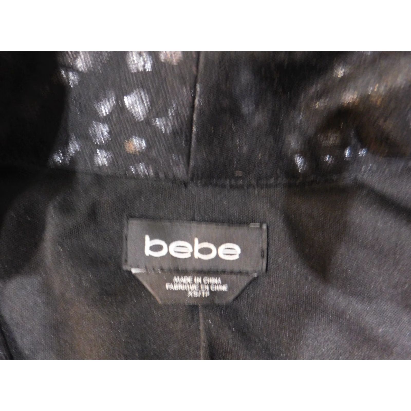 Bebe bebe Blazer Shirt Womens XS Black Lined Polyester Casual Geometric Winter Basic Jacket Blazer XS Women Size XS / US 0-2 / IT 36-38 - 4 Thumbnail