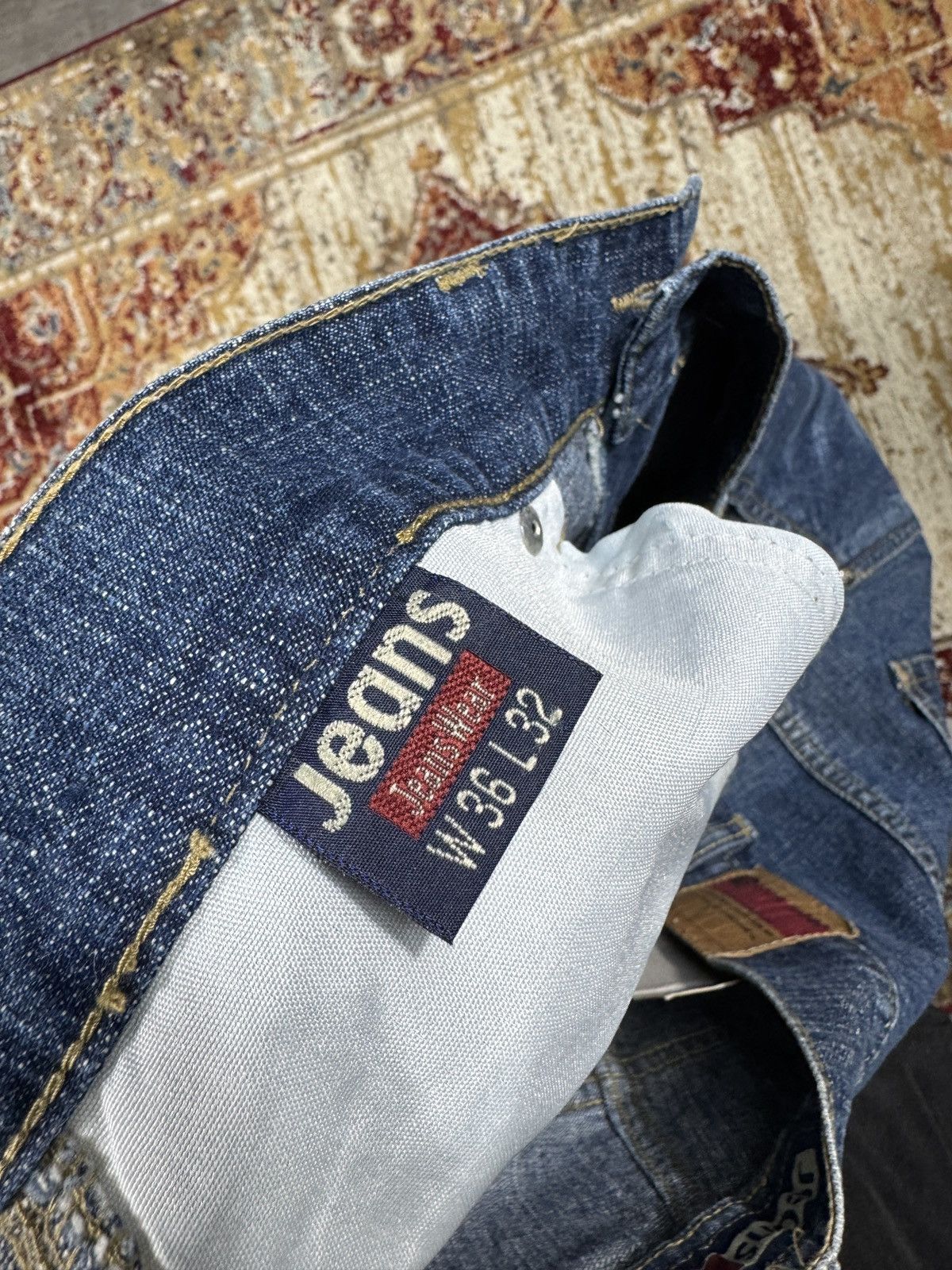 Japanese Brand ᶠᵃⁿᶜʸᵍᵘʸ BNWT Y2K Baggy Washed Denim Jeans Wide leg vintage Size US 38 / EU 54 - 6 Thumbnail