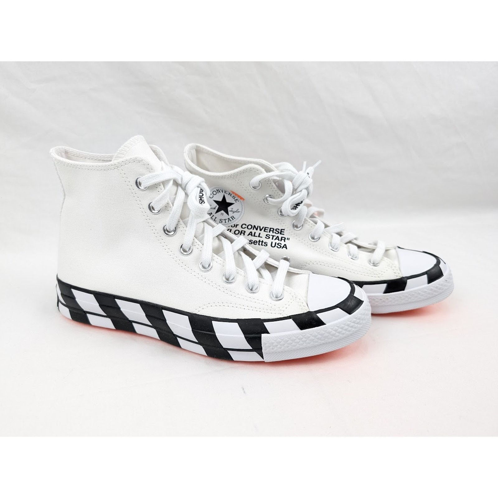 Converse × Off-White o1rshd1 DUP / Unisex Chuck 70 Hi-Top Sneakers in White/Cone Size US 10 / IT 40 - 13 Thumbnail