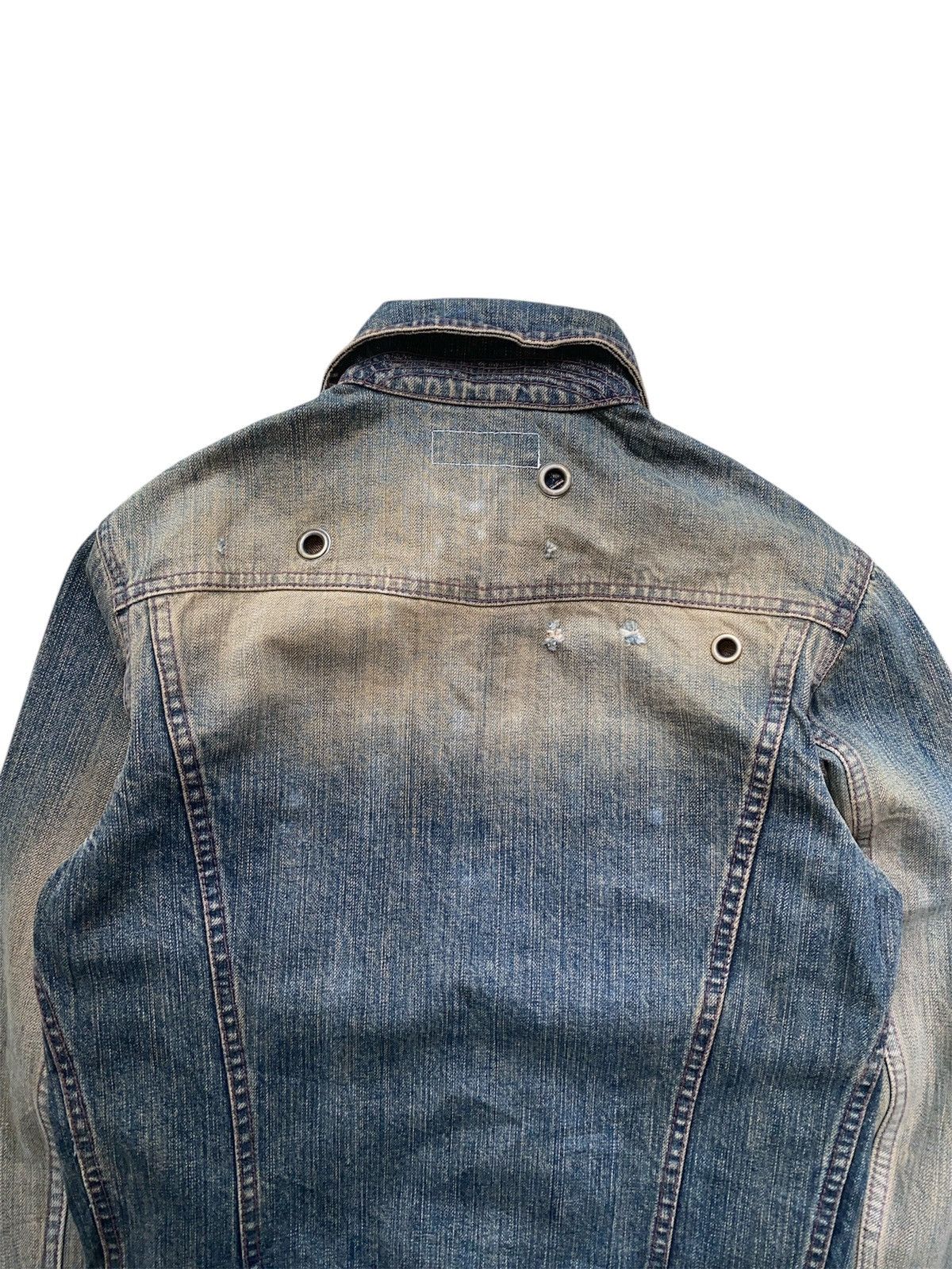 If Six Was Nine × Japanese Brand × Le Grande Bleu (L.G.B.) 2000s Led Rechwe Mud Wash Pierced Denim Jacket Size US S / EU 44-46 / 1 - 6 Thumbnail