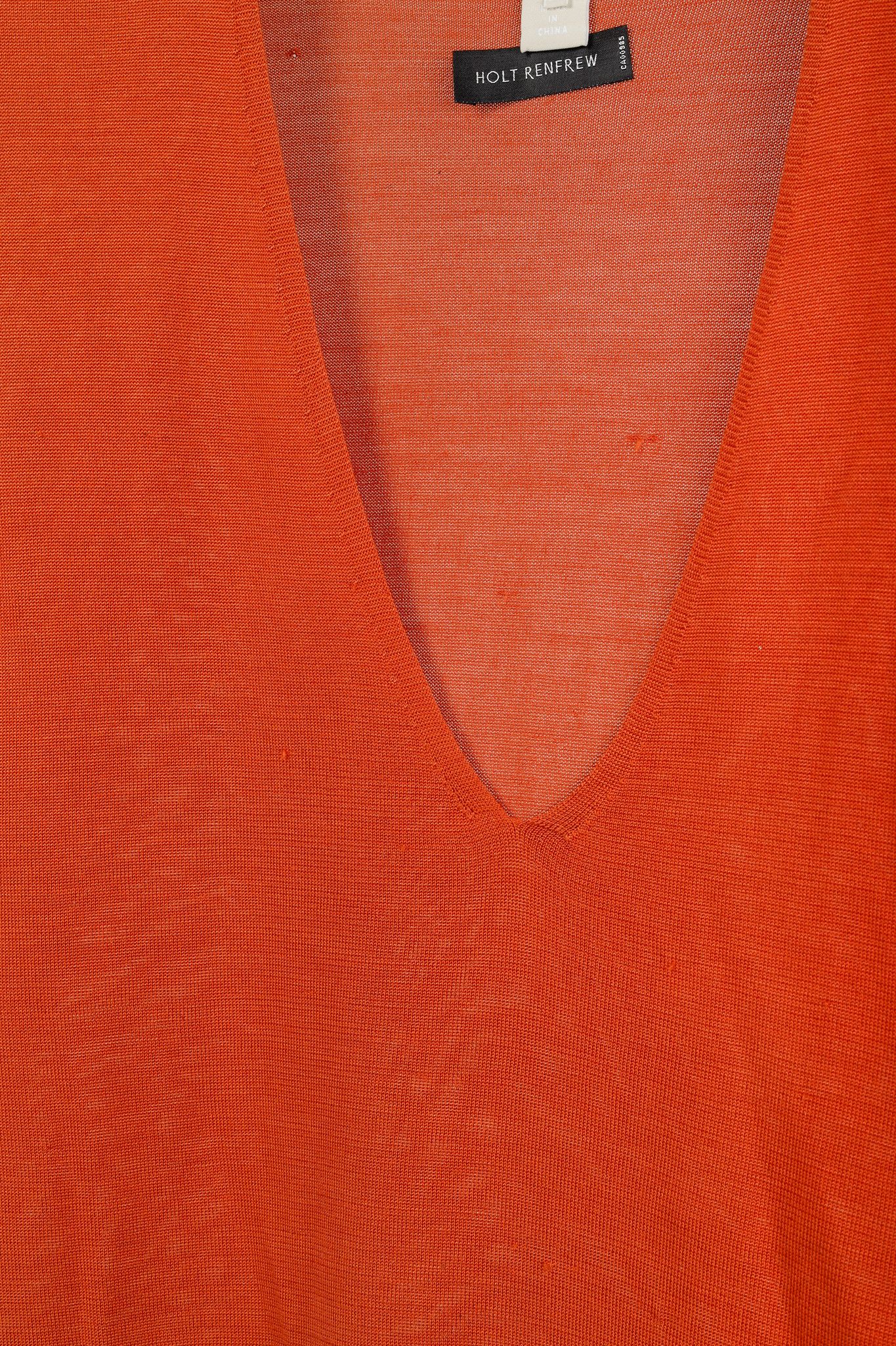 Max Mara 'S Max Mara Burnt Short Dolman Sleeve Silk V-neck Knit Top Size M / US 6-8 / IT 42-44 - 4 Thumbnail